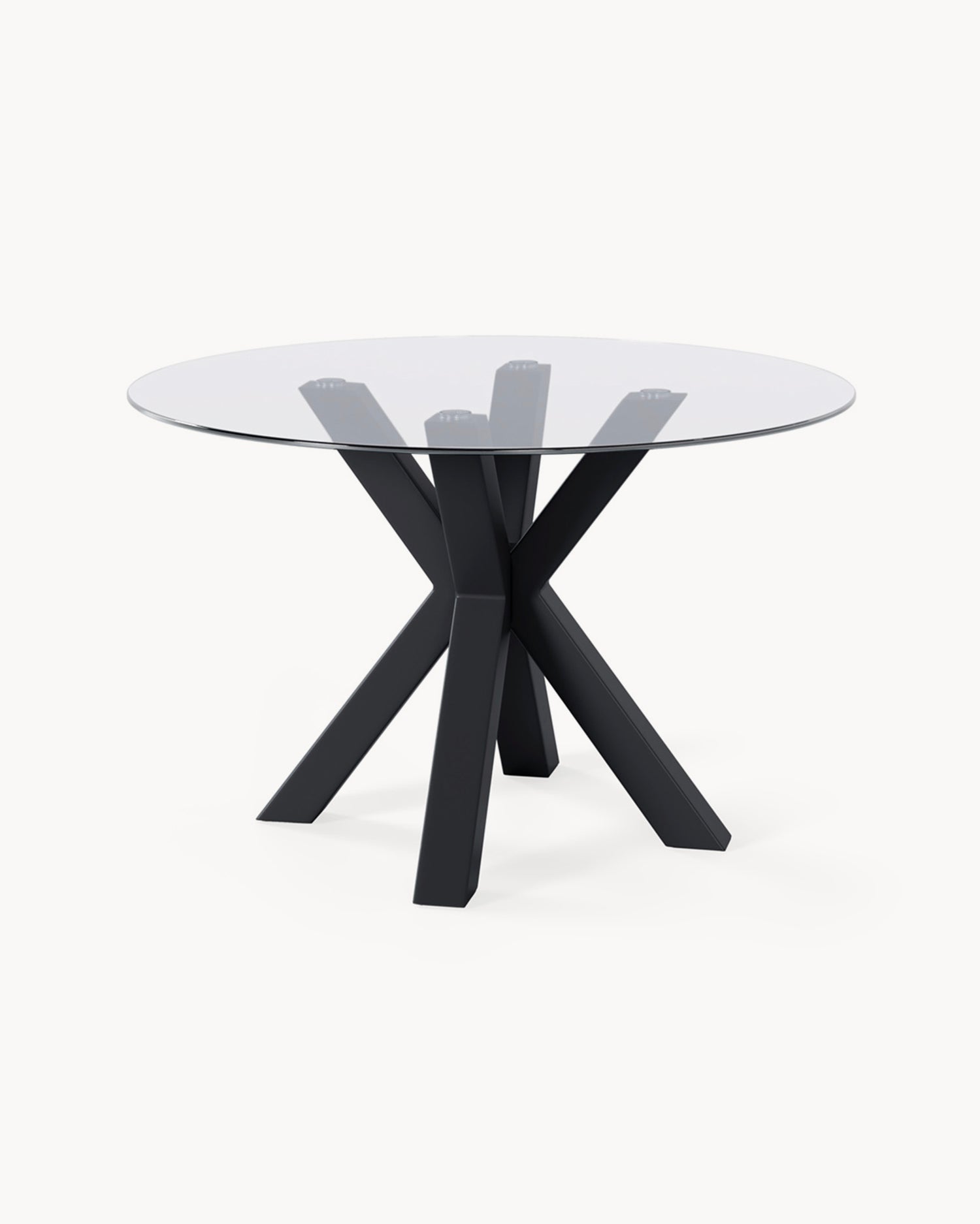 Tavolo da pranzo rotondo con piano in vetro Demi - Vetro/Metallo