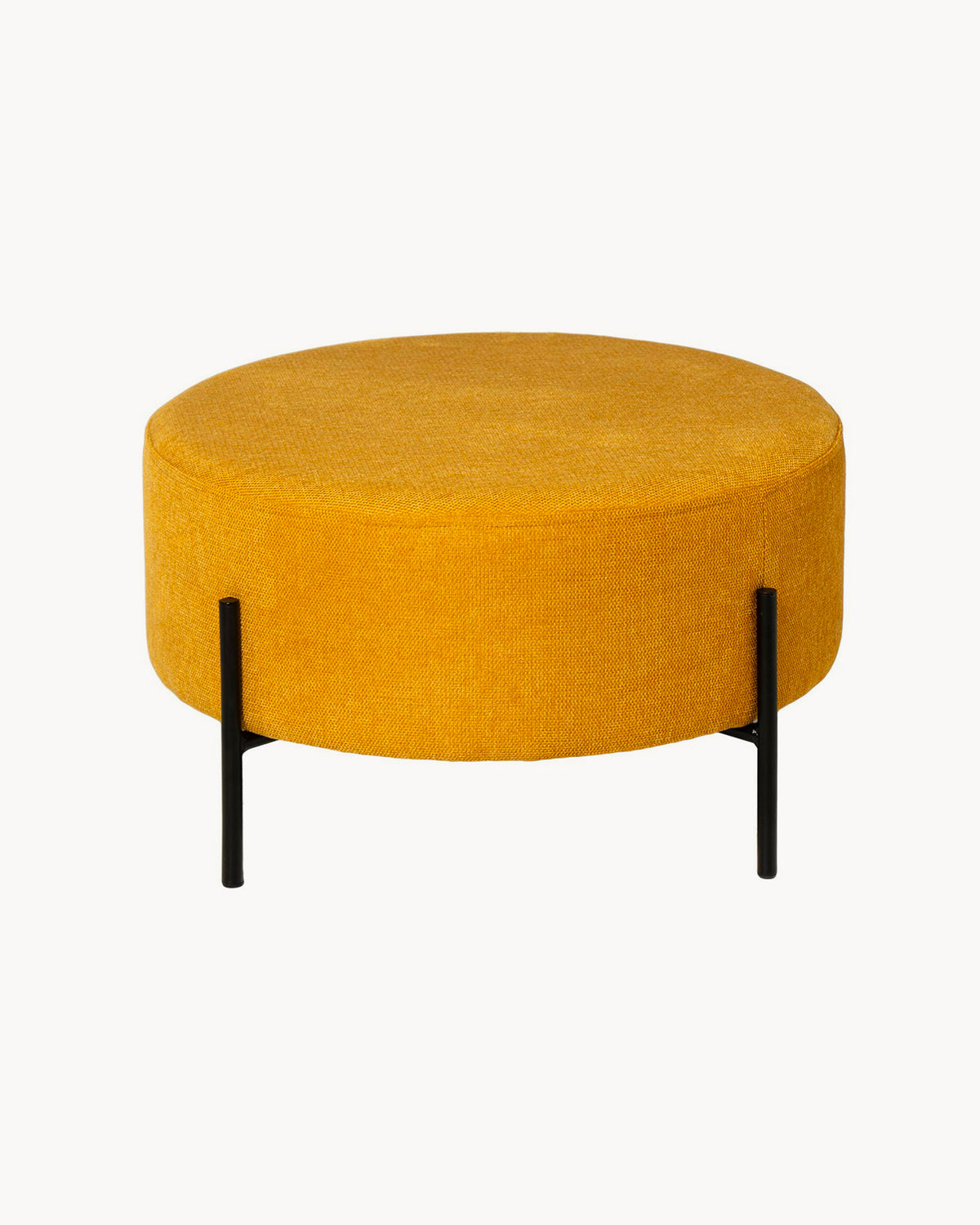 Pouf imbottito con gambe in metallo Camilo - Tessuto