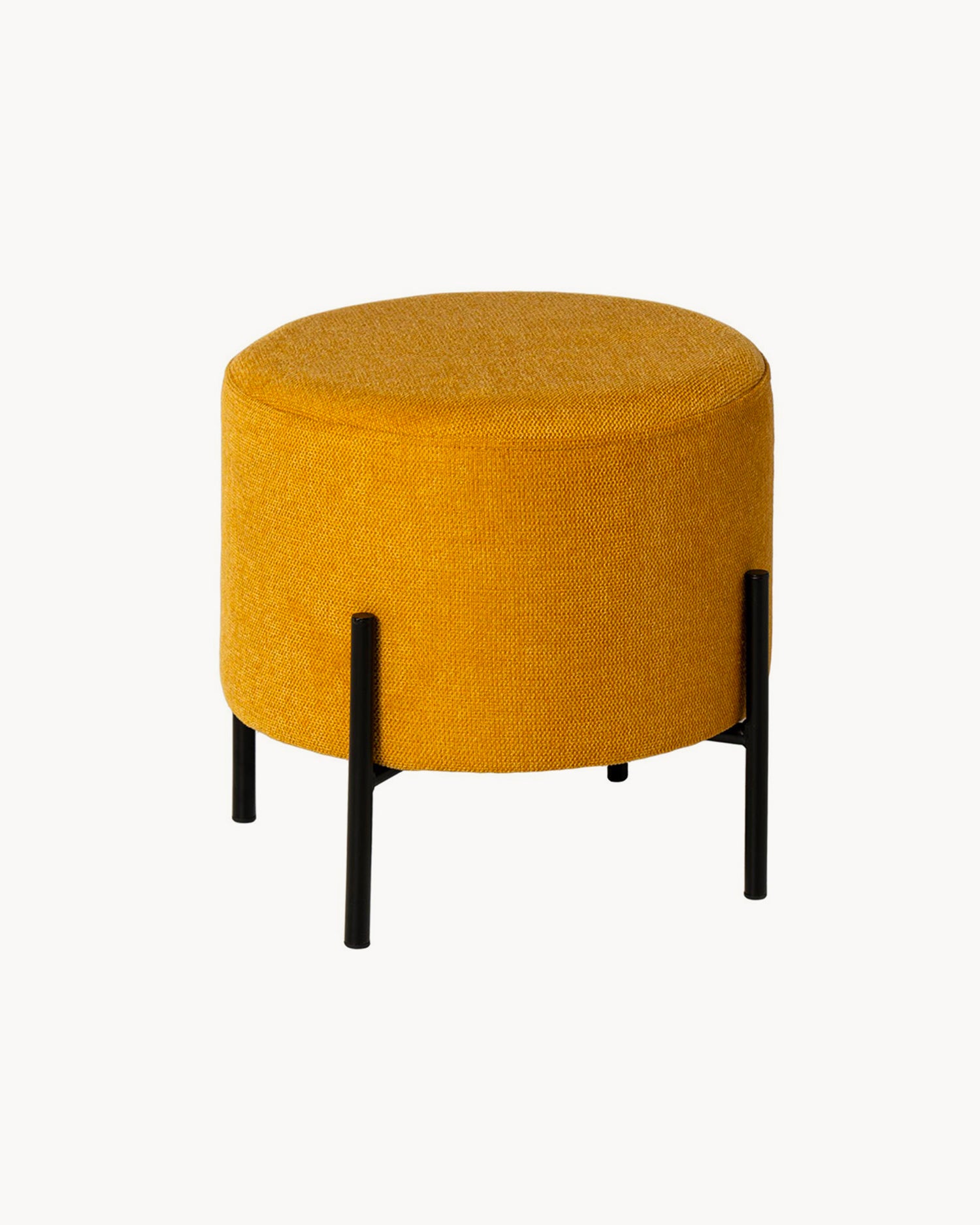 Pouf imbottito con gambe in metallo Herman