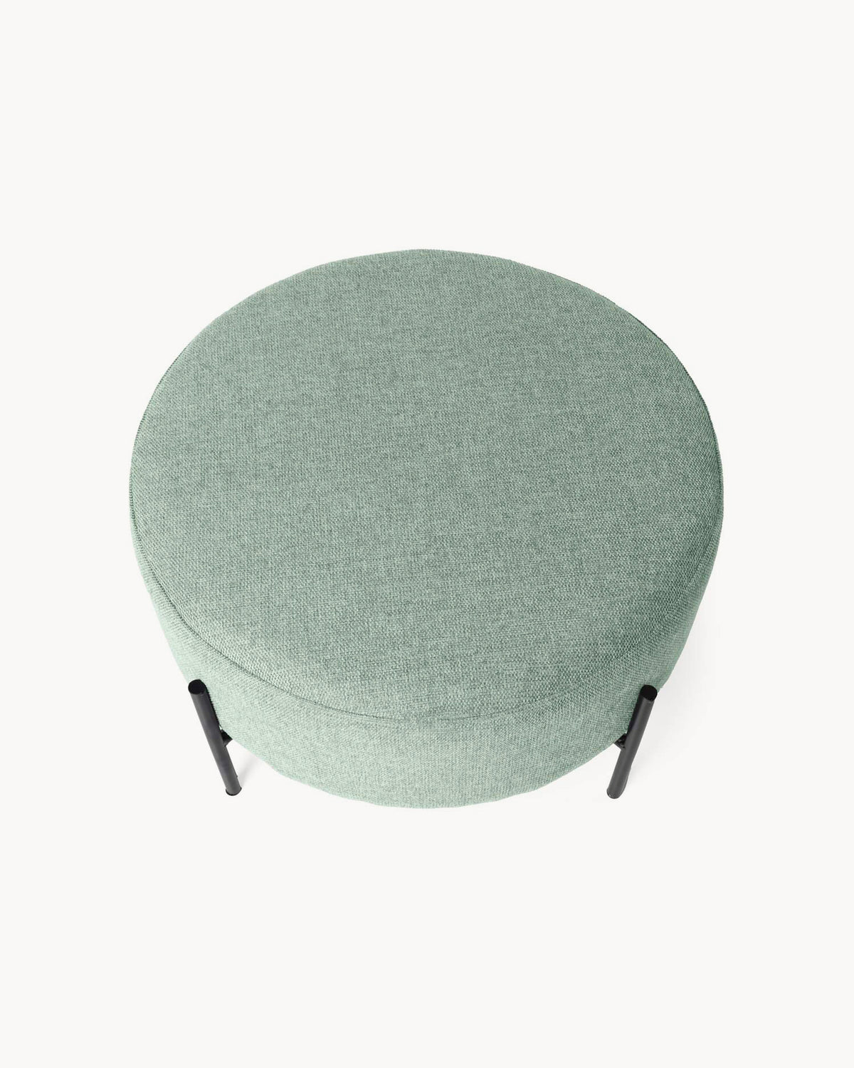 Pouf imbottito con gambe in metallo Camilo - Tessuto