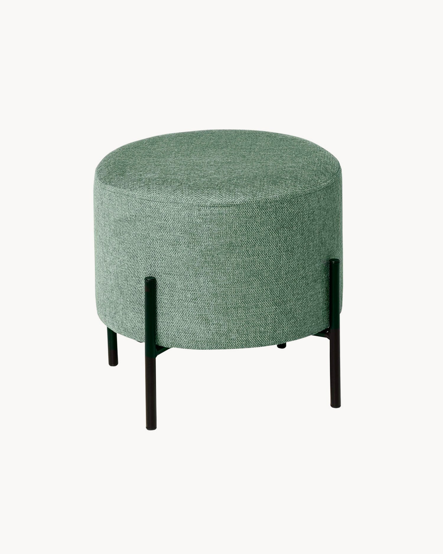 Pouf imbottito con gambe in metallo Herman