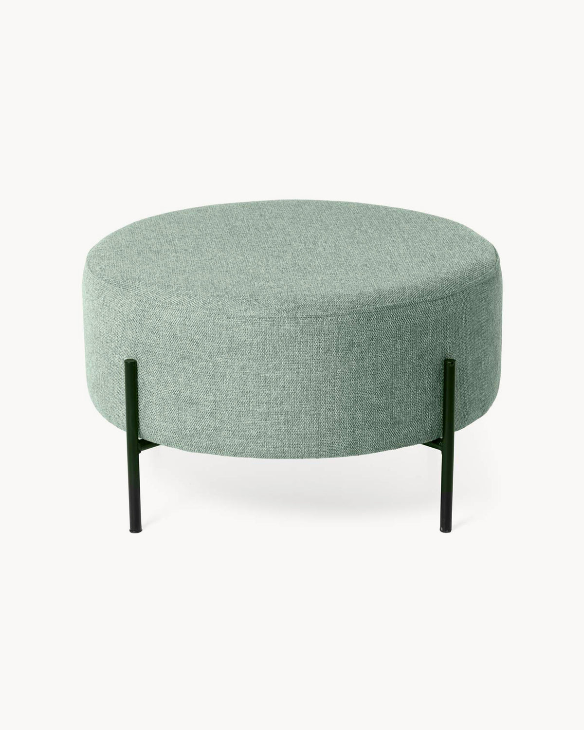 Pouf imbottito con gambe in metallo Camilo - Tessuto