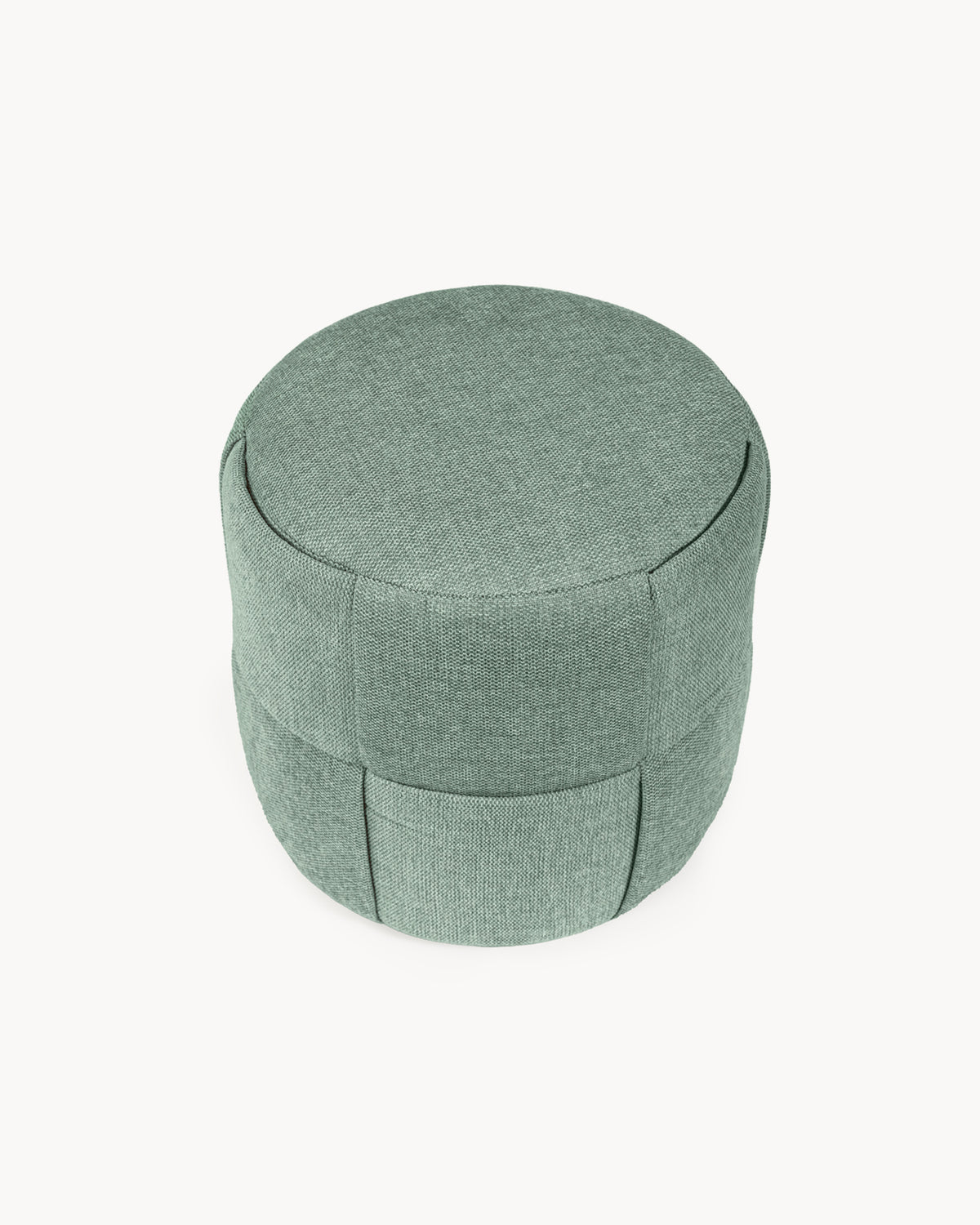 Pouf rotondo imbottito Elias - Tessuto