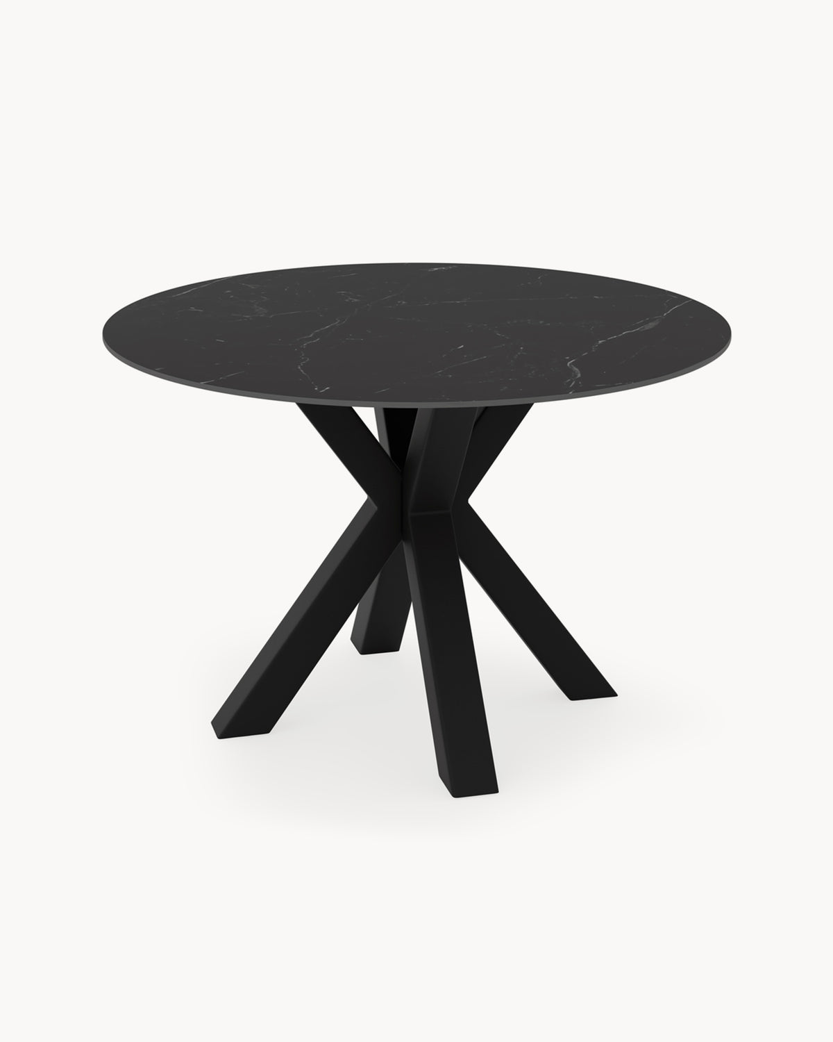 Tavolo da pranzo rotondo con piano in grès porcellanato Fiorella - Grès/Metallo