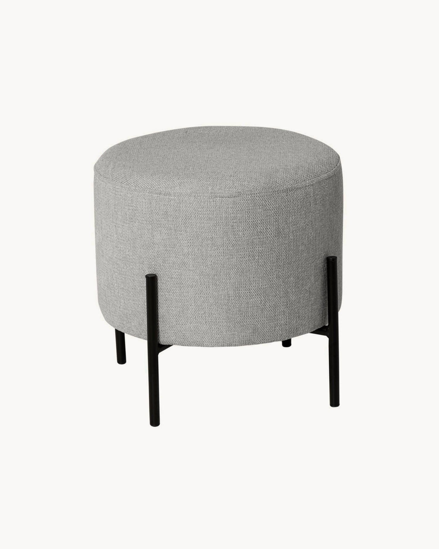 Pouf imbottito con gambe in metallo Herman