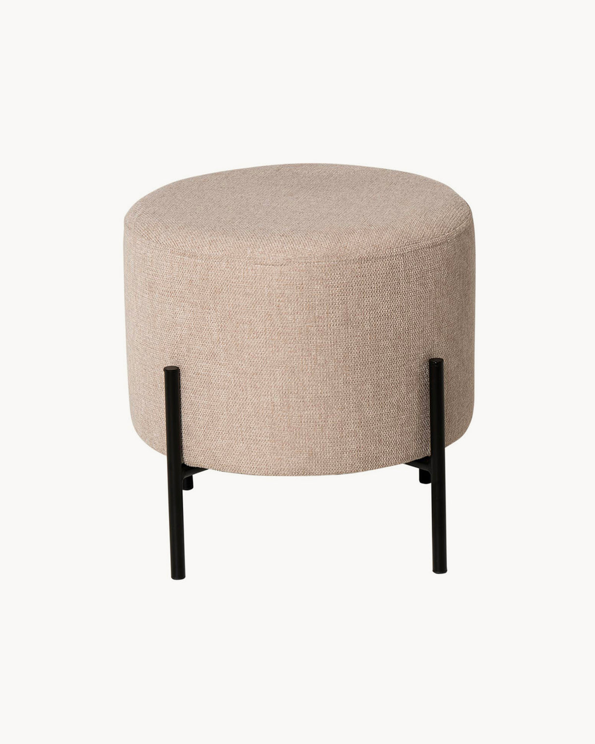 Pouf imbottito con gambe in metallo Herman - Tessuto