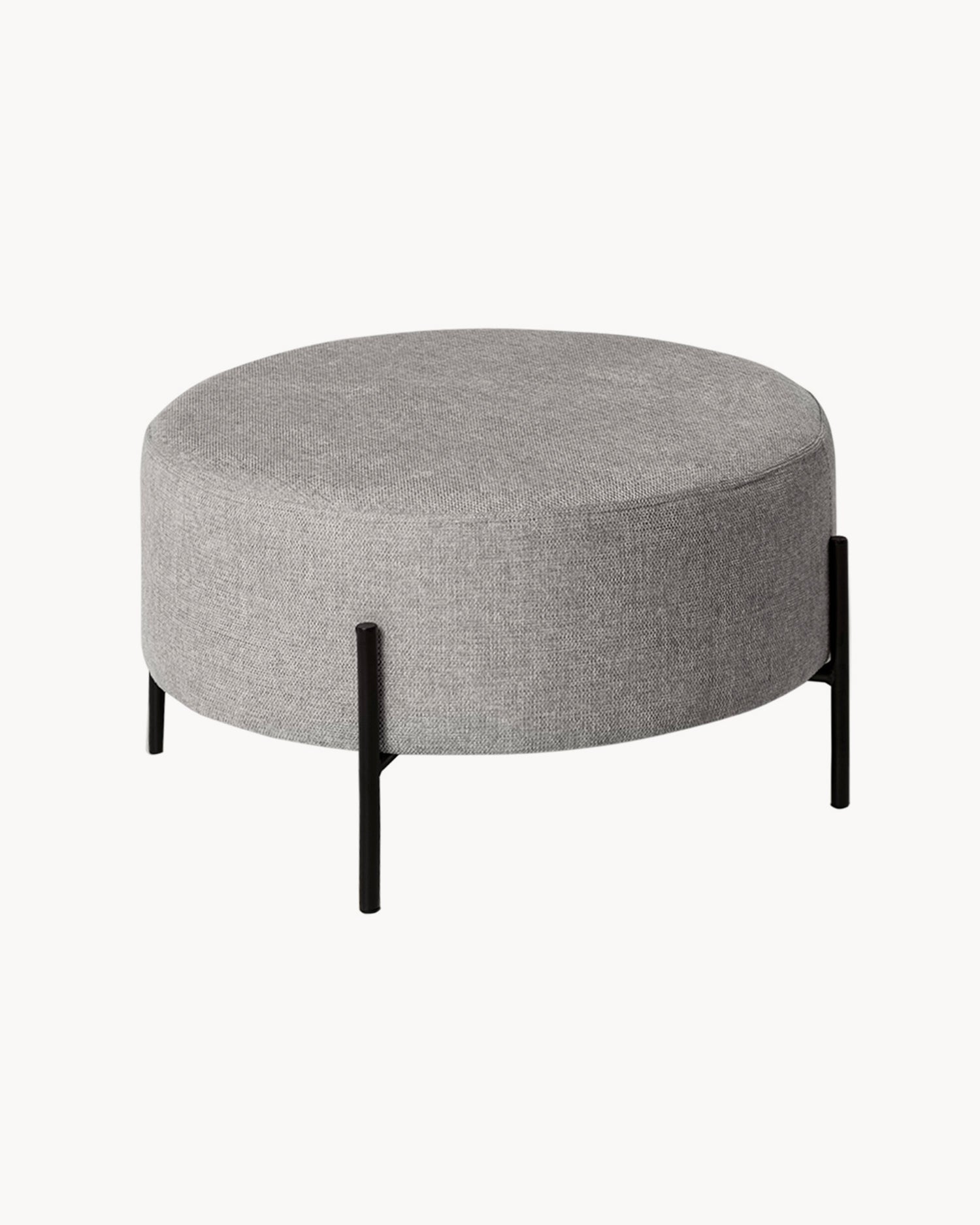 Pouf imbottito con gambe in metallo Camilo