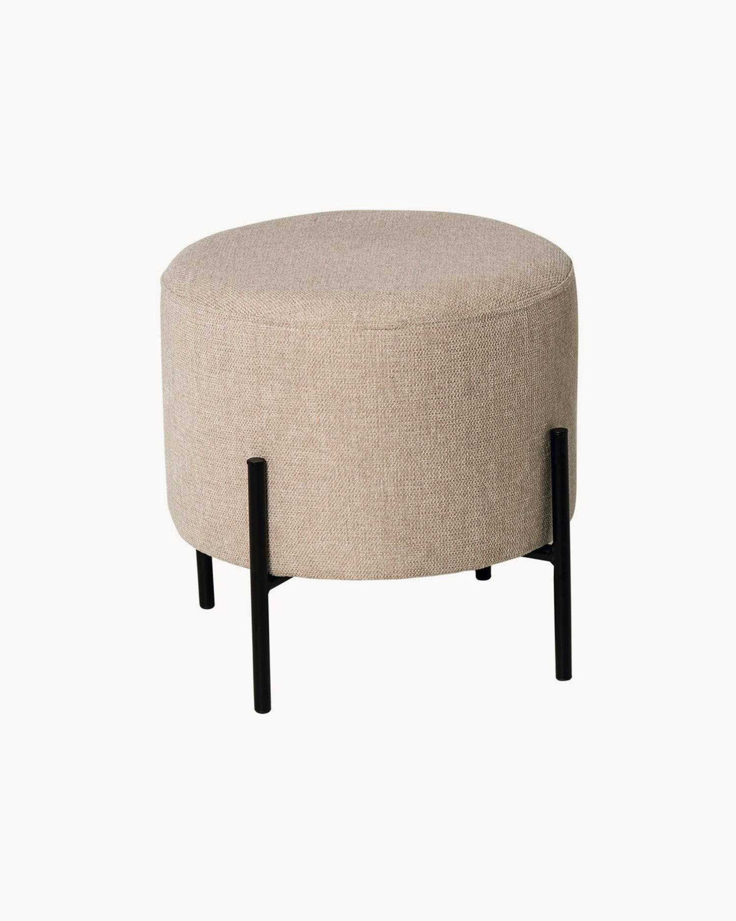 Pouf imbottito con gambe in metallo Herman