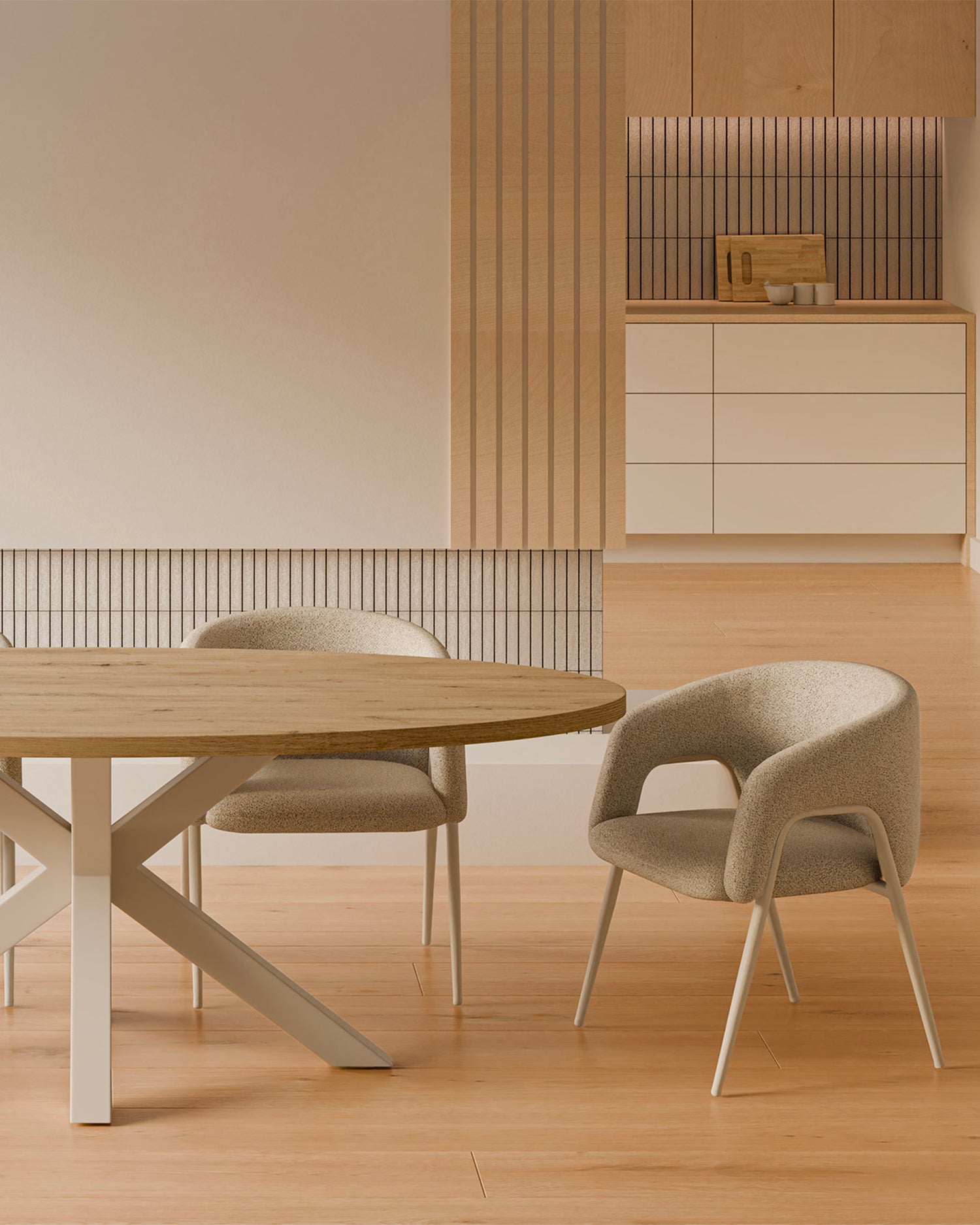 Set 2 sedie da pranzo imbottite Anneli