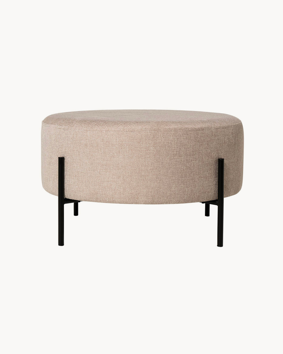 Pouf imbottito con gambe in metallo Camilo - Tessuto