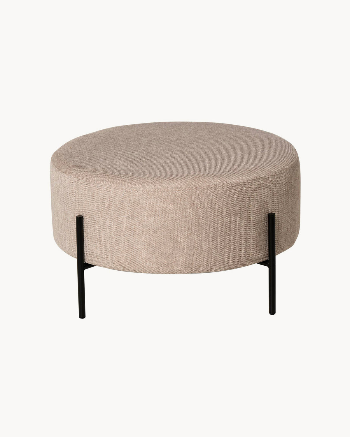 Pouf imbottito con gambe in metallo Camilo - Tessuto
