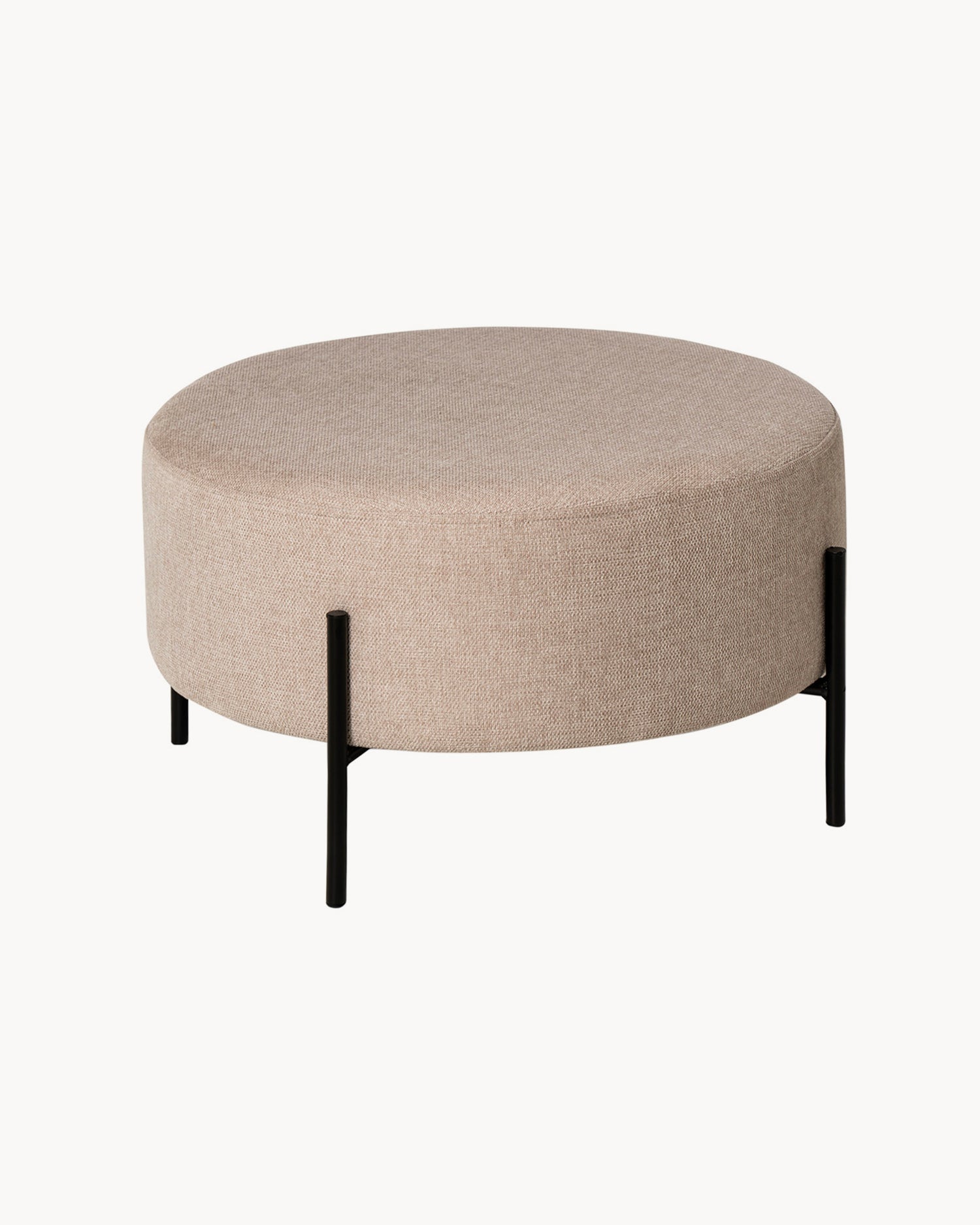 Pouf imbottito con gambe in metallo Camilo