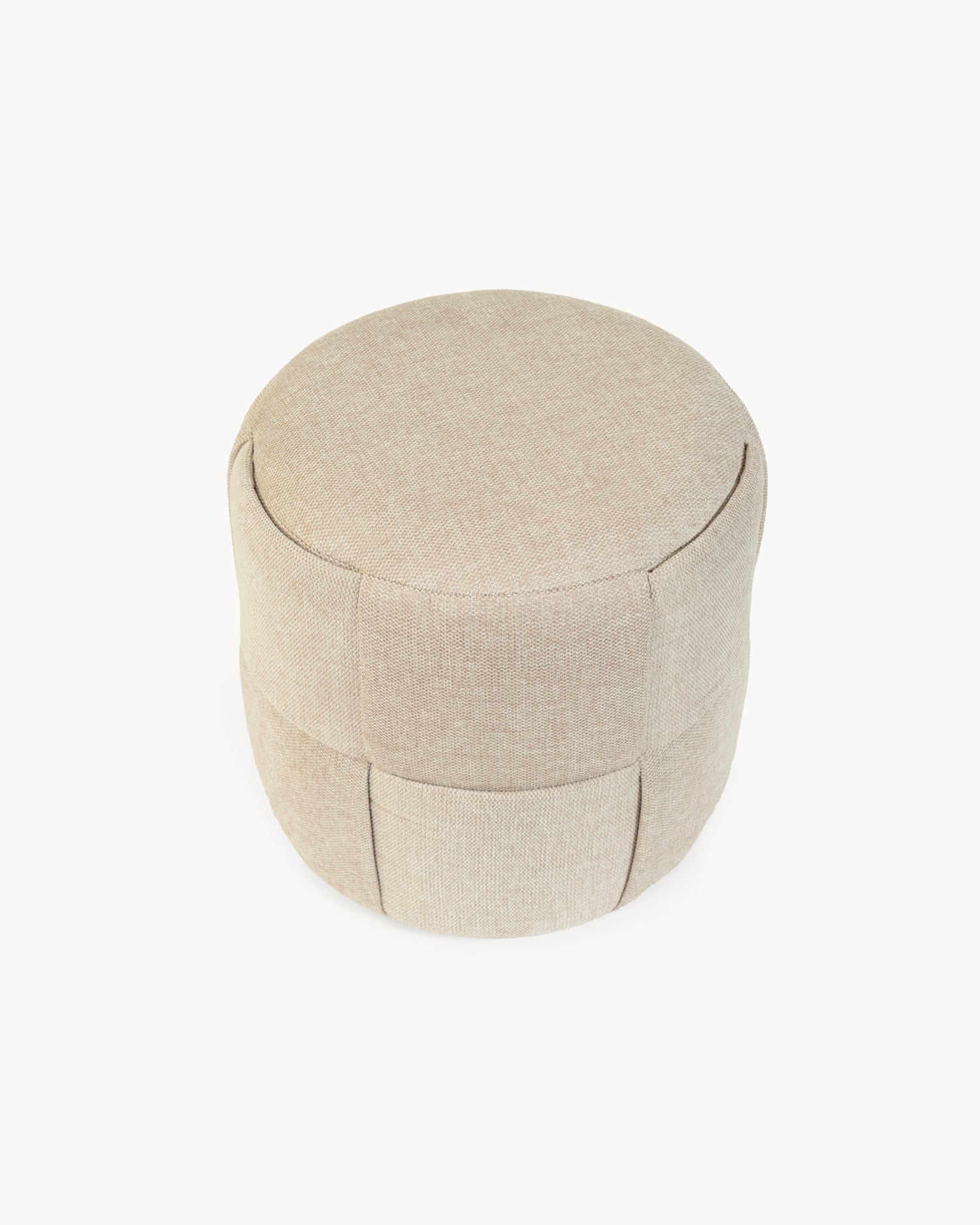 Pouf rotondo imbottito Elias - Tessuto