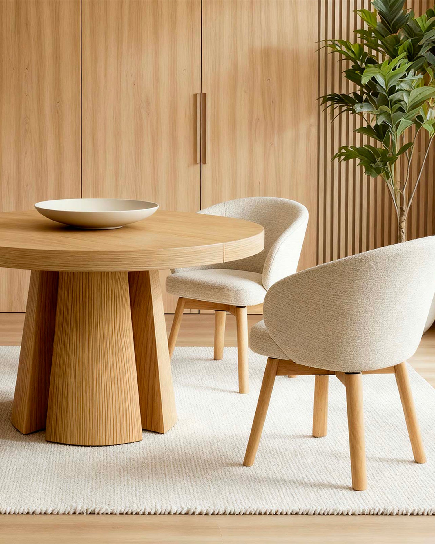 Set 2 sedie da pranzo imbottite Virginia - Tessuto/Legno
