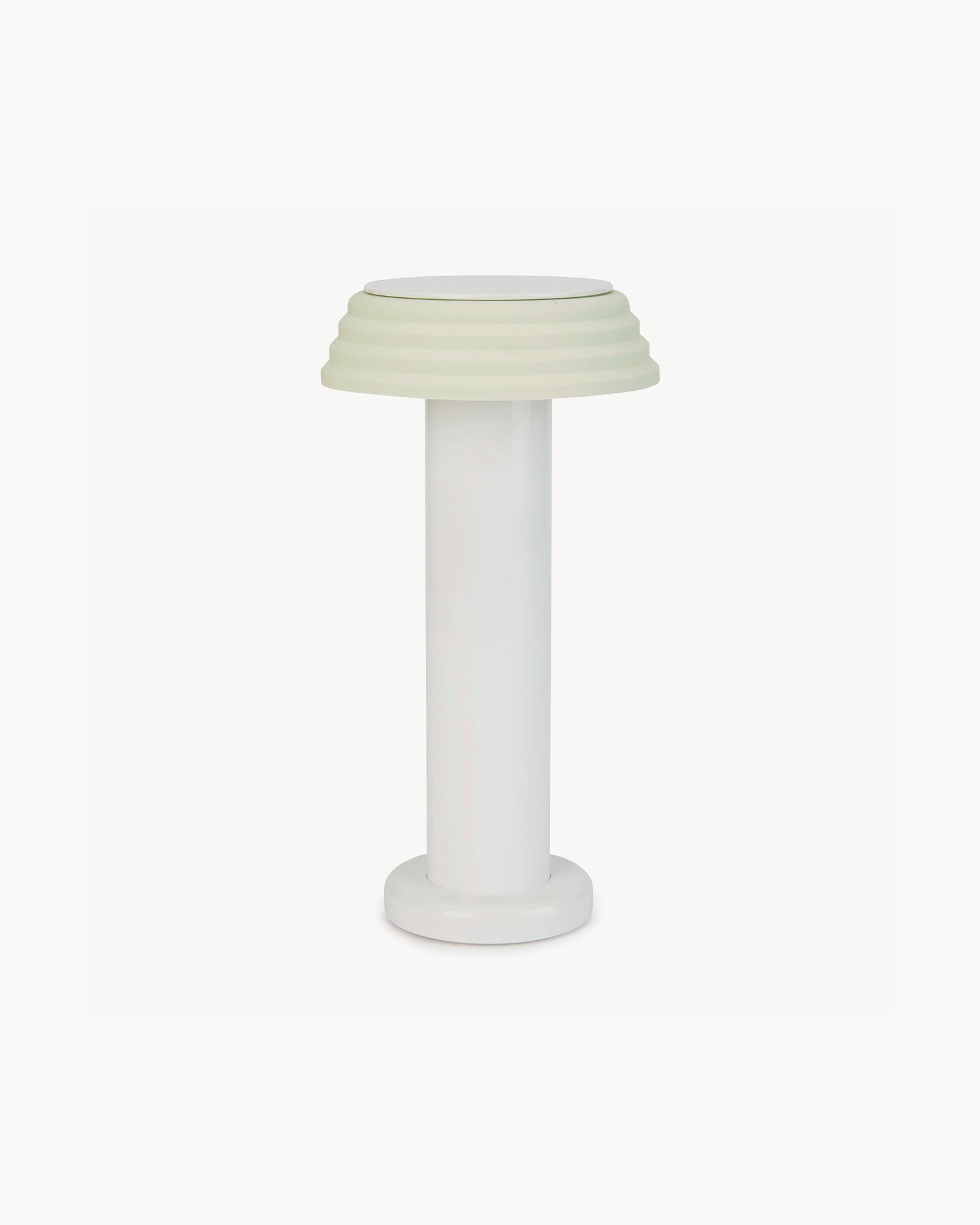 Lampada da tavolo portatile PL1, bianca e menta