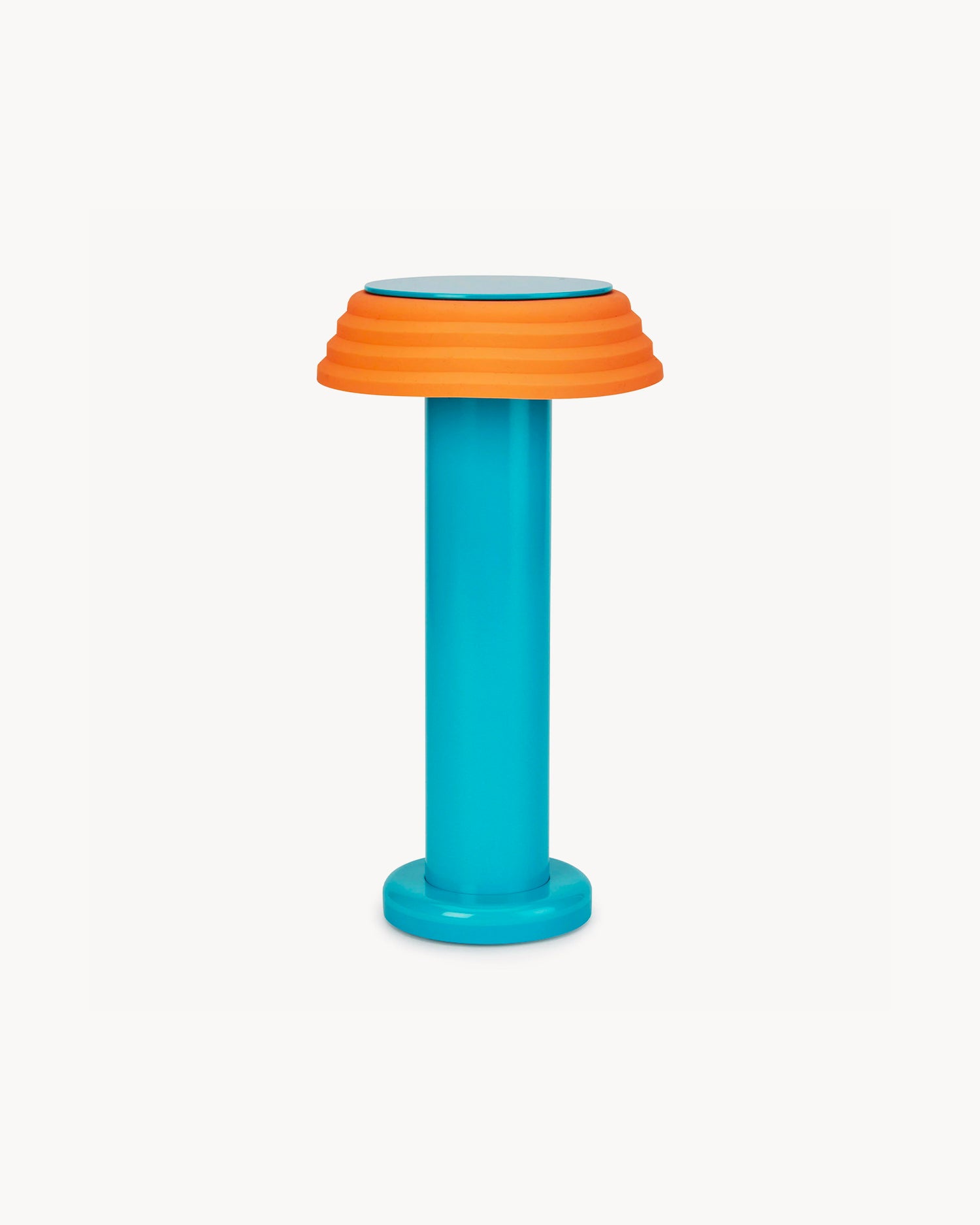 Lampada da tavolo portatile PL1, blu e arancione