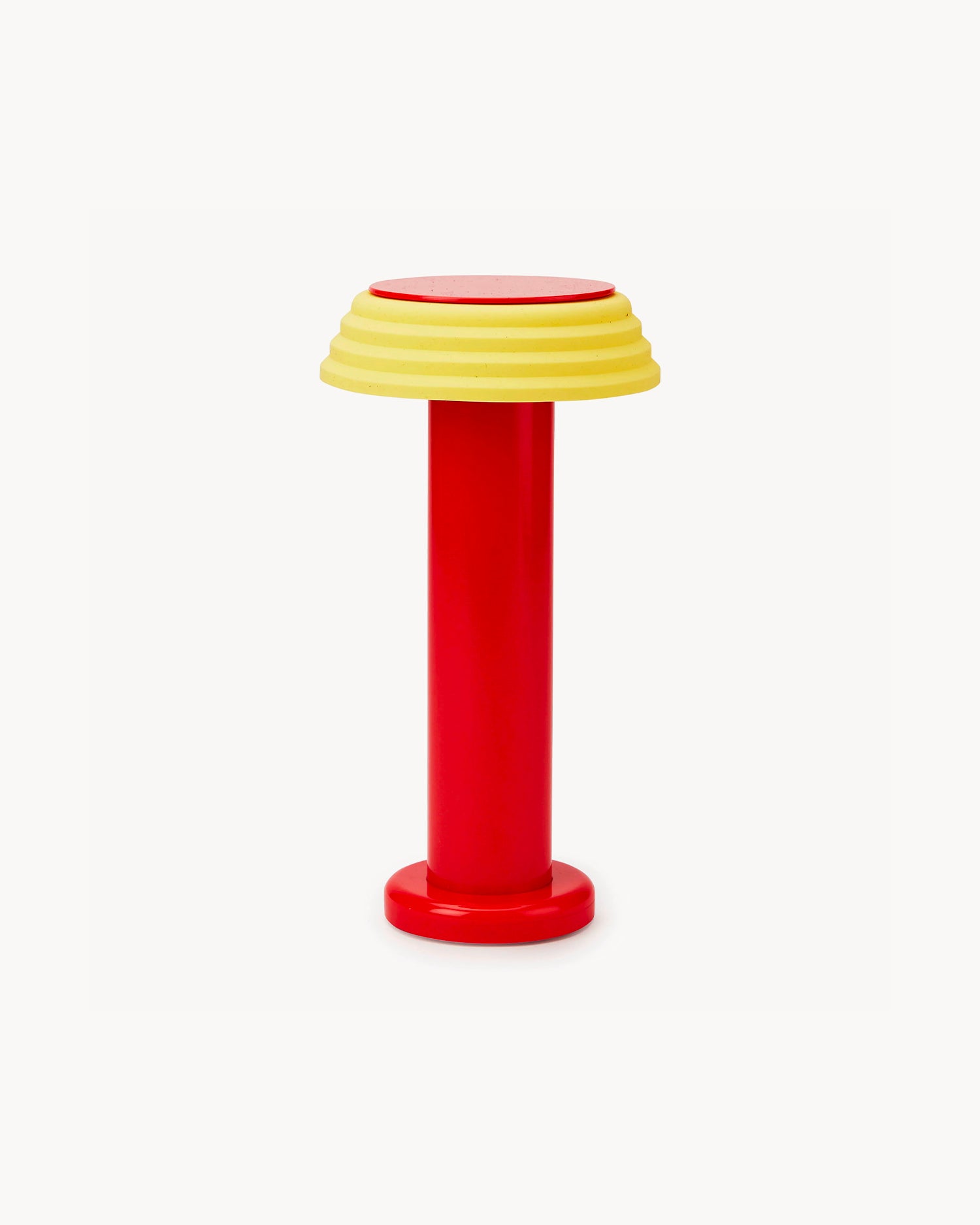 Lampada da tavolo portatile PL1, rossa e gialla