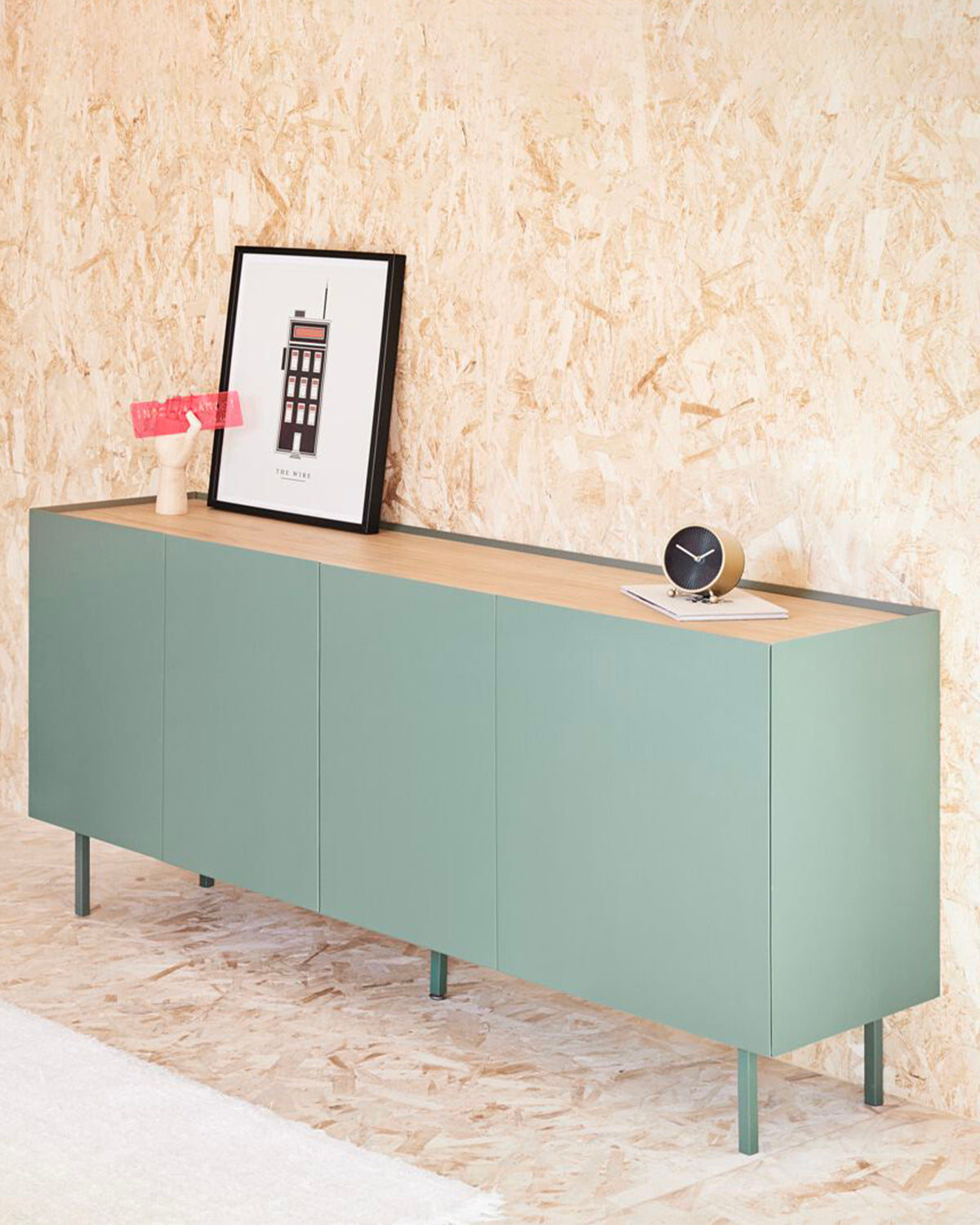 Credenza grande con piano in rovere Arista