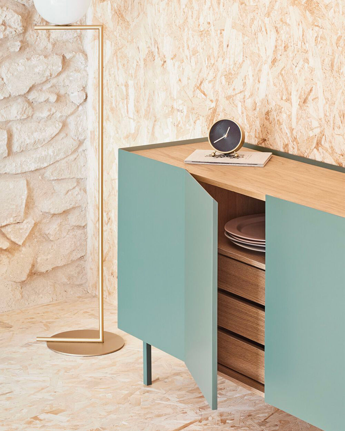 Credenza grande con piano in rovere Arista