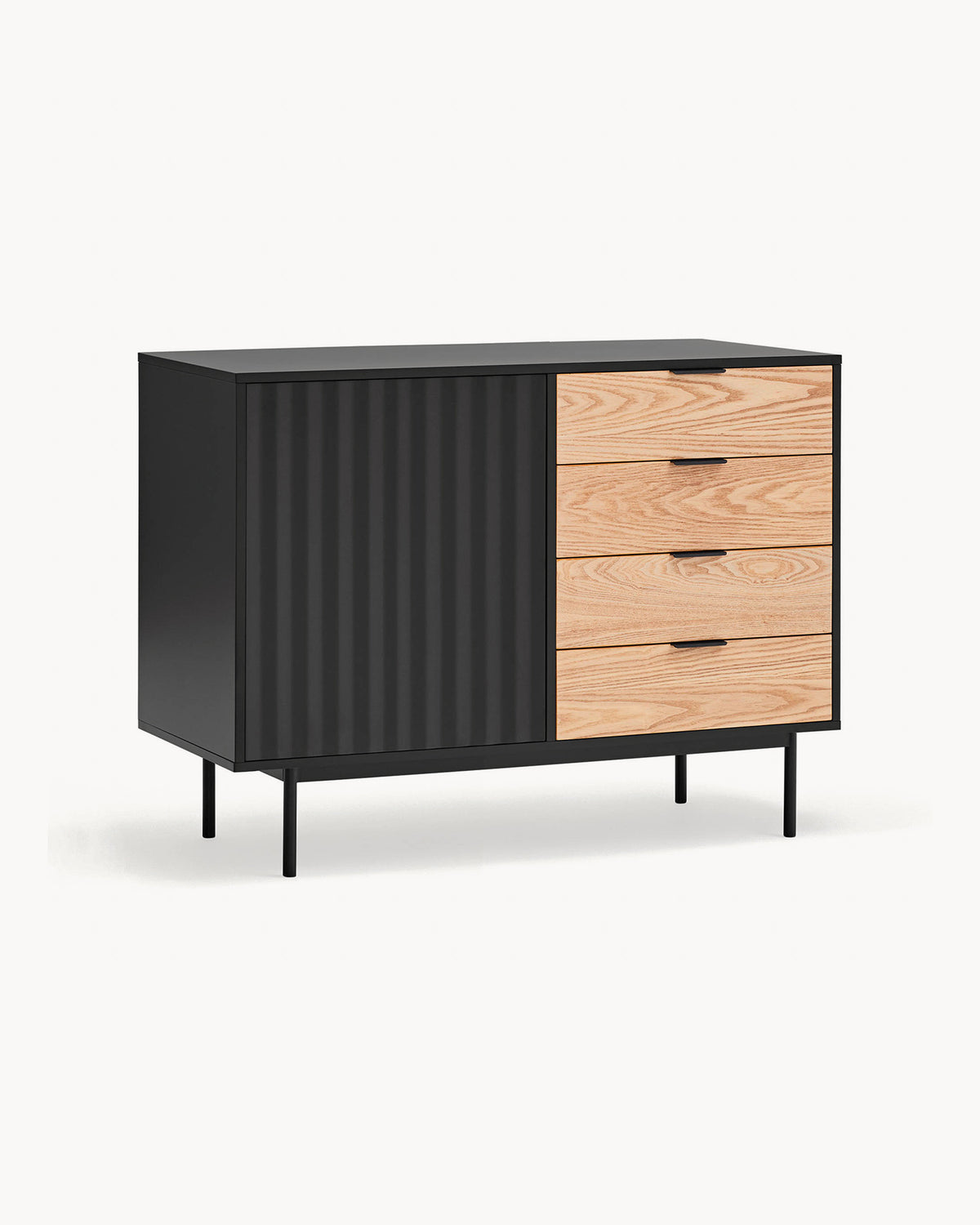 Credenza piccola con cassetti in rovere Sierra