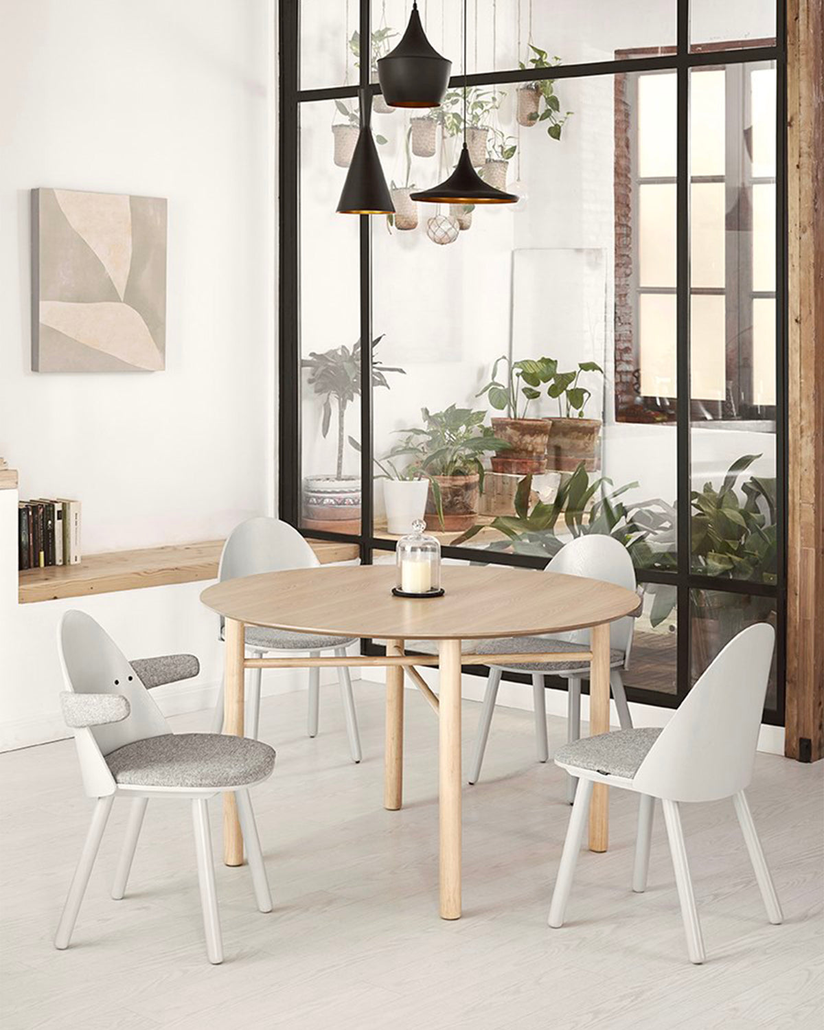 Set di 2 sedie in legno con seduta imbottita Uma