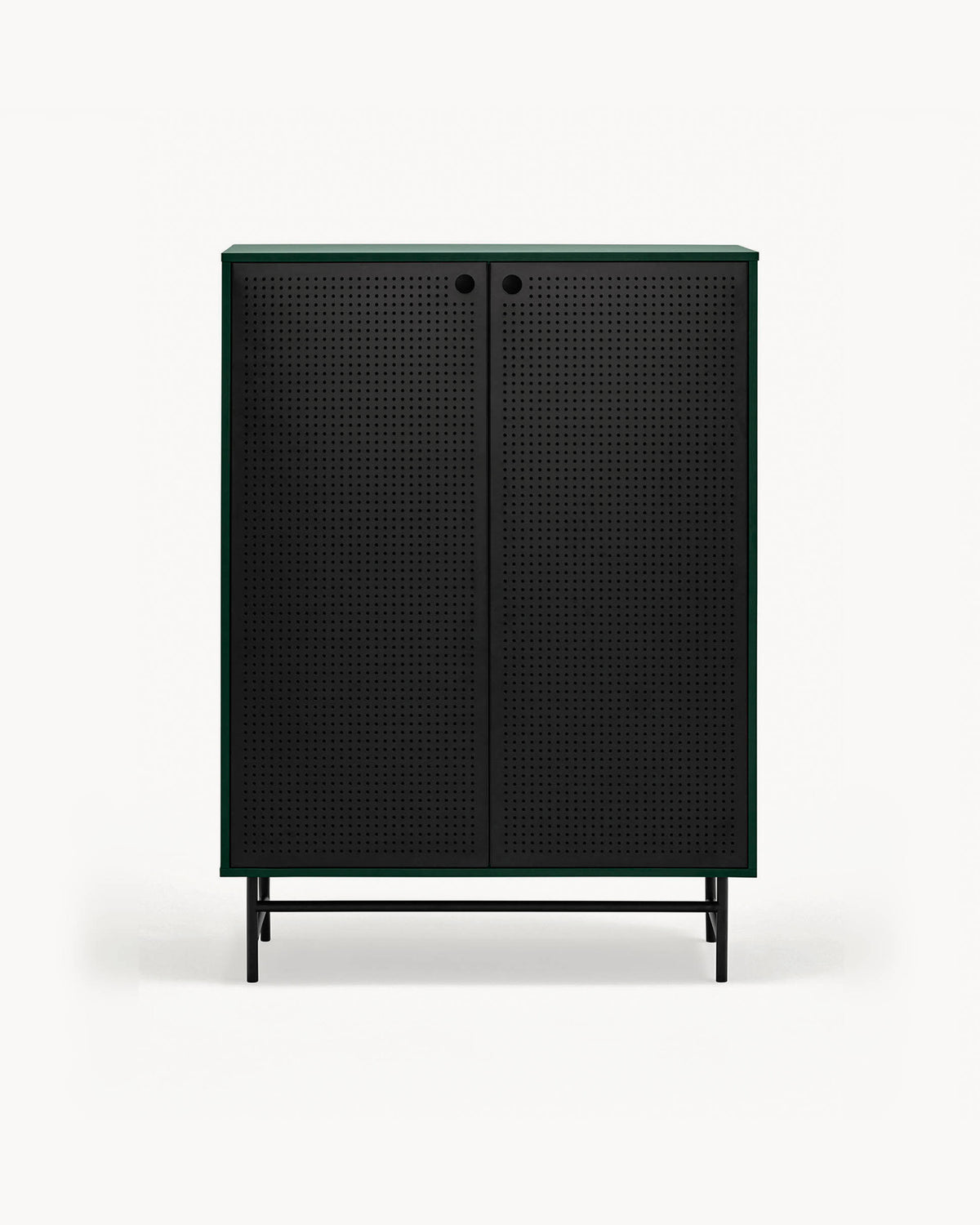Credenza alta con ante in metallo forato Punto
