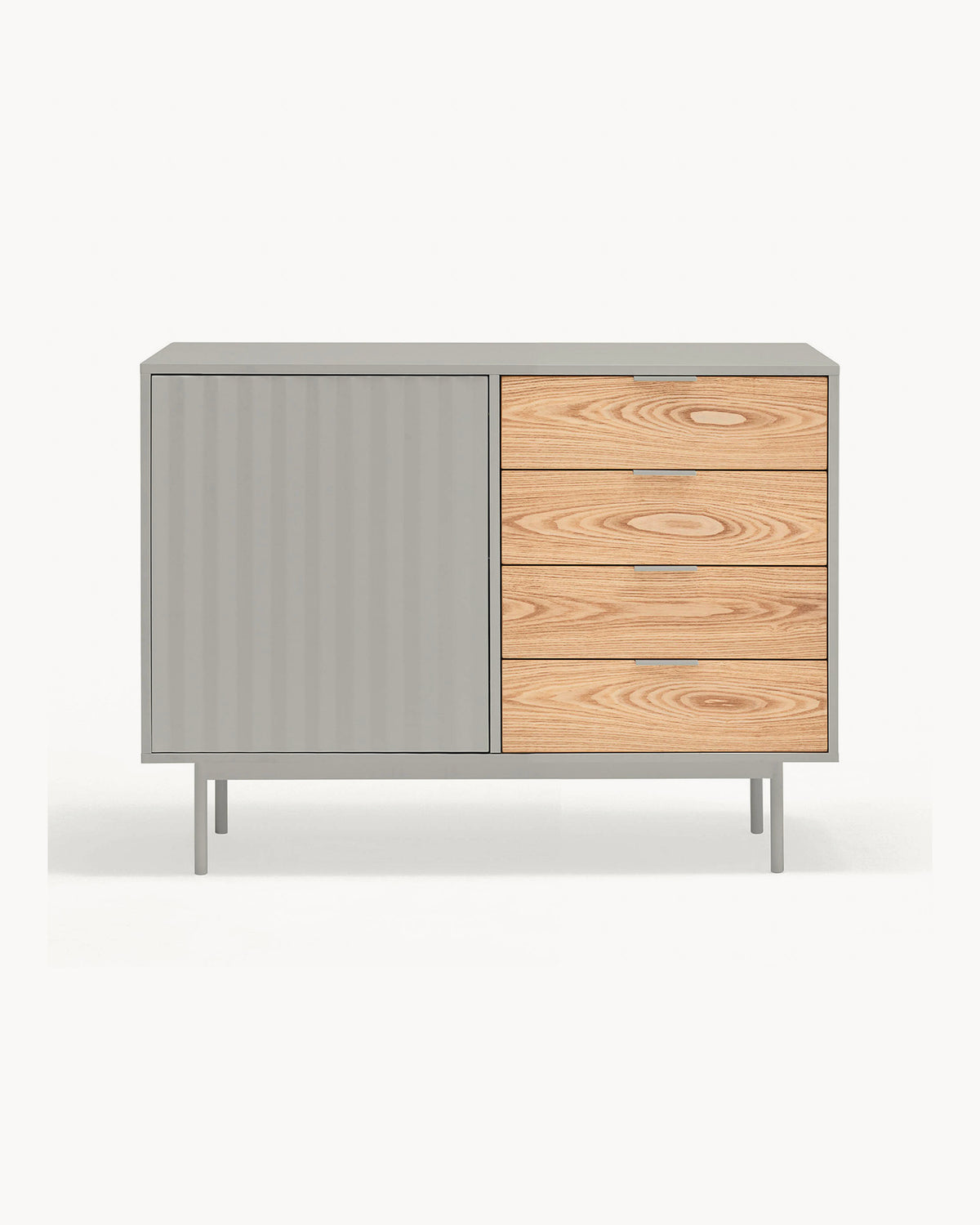 Credenza piccola con cassetti in rovere Sierra