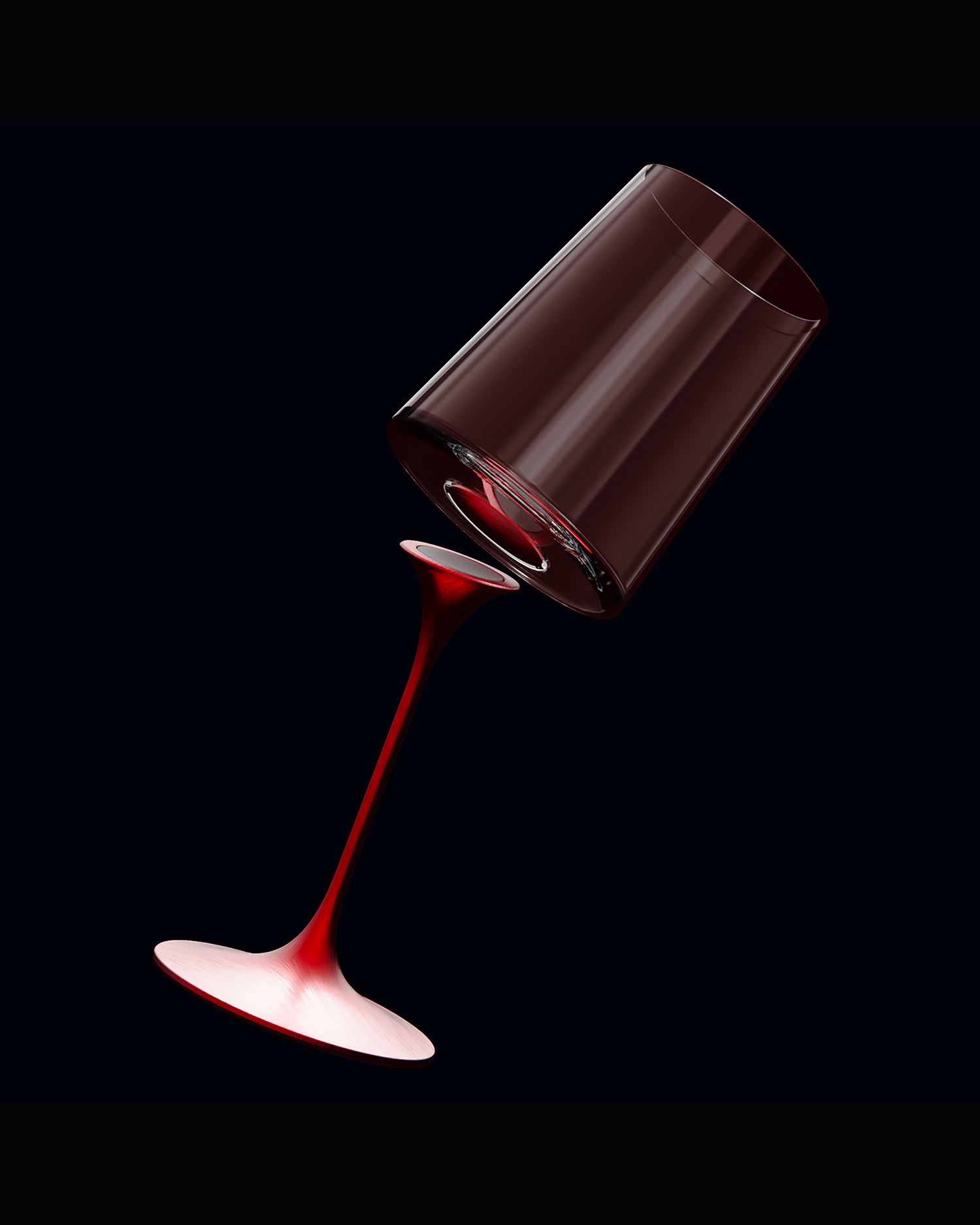 Set 2 bicchieri da acqua/vino rosso in cristallo SplitGlass