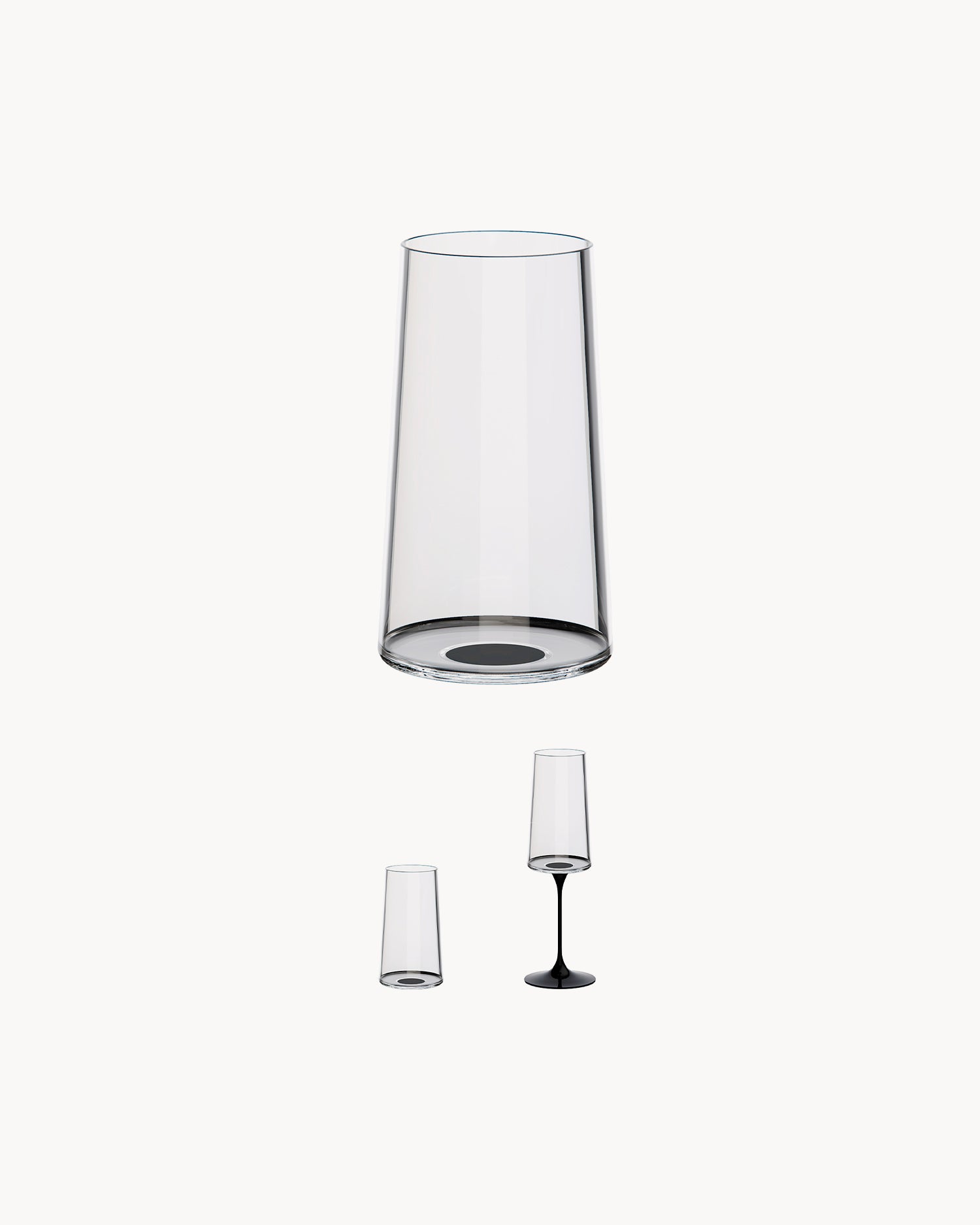 Set 2 bicchieri da cocktail/flûte in cristallo SplitGlass