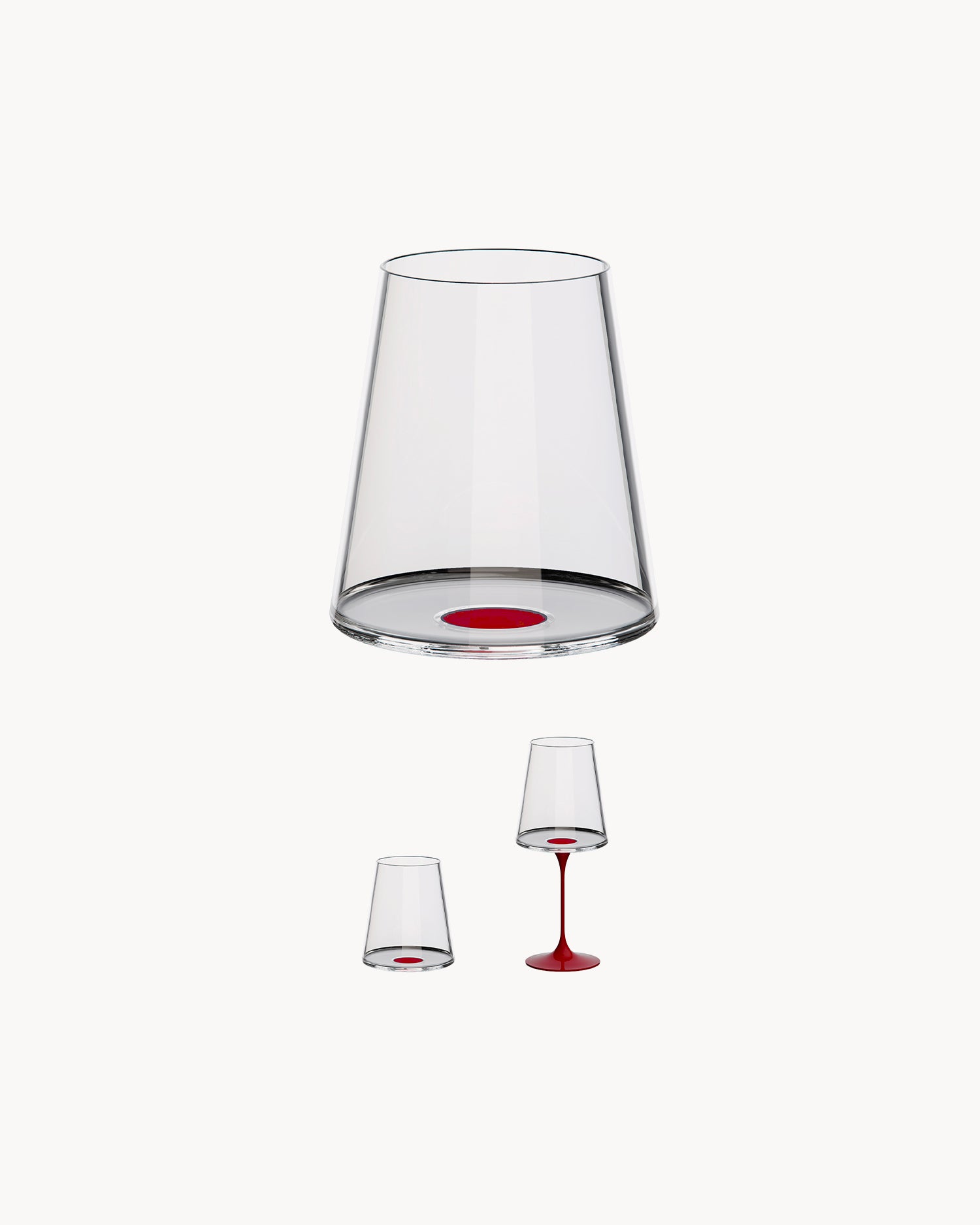 Set 2 bicchieri da acqua/vino rosso in cristallo SplitGlass