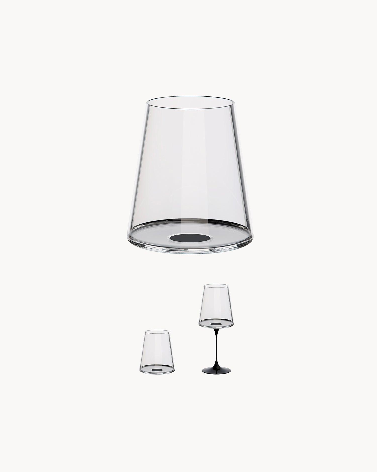 Set 2 bicchieri da acqua/vino rosso in cristallo SplitGlass