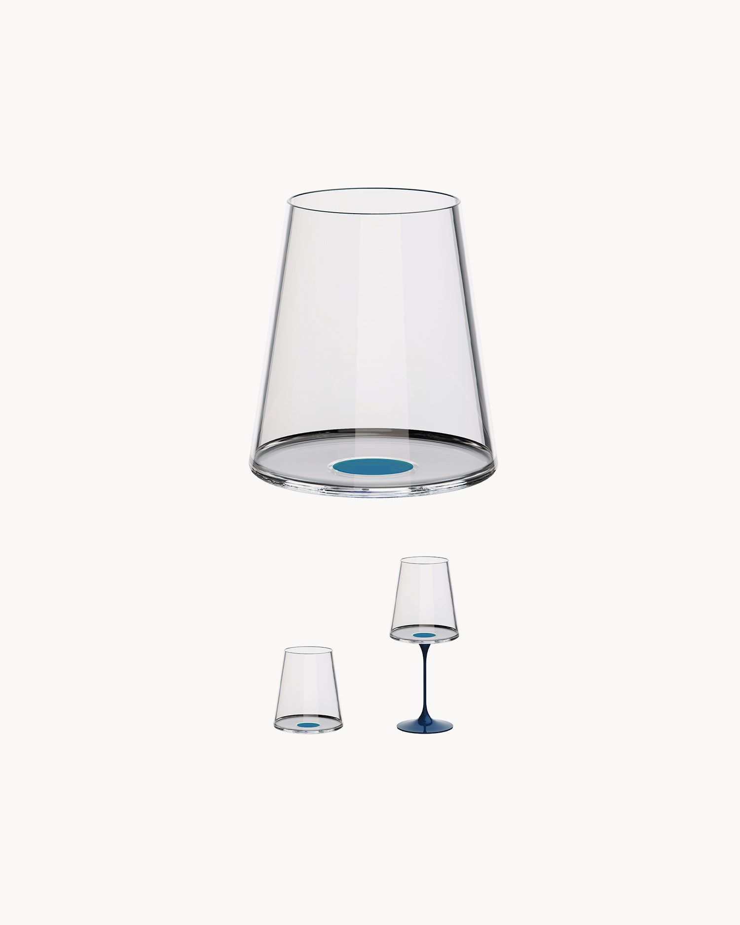 Set 2 bicchieri da acqua/vino rosso in cristallo SplitGlass