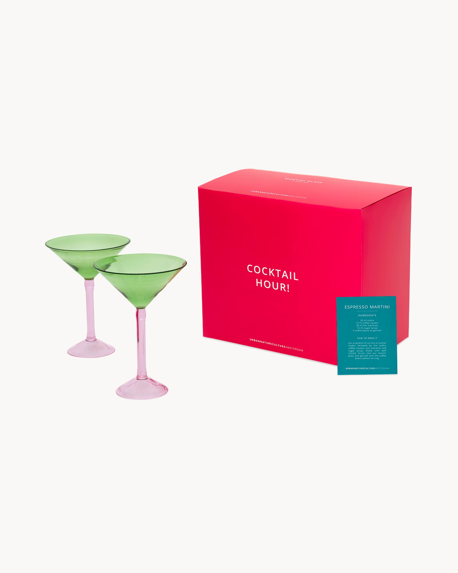 Set 2 bicchieri da Martini in vetro borosilicato