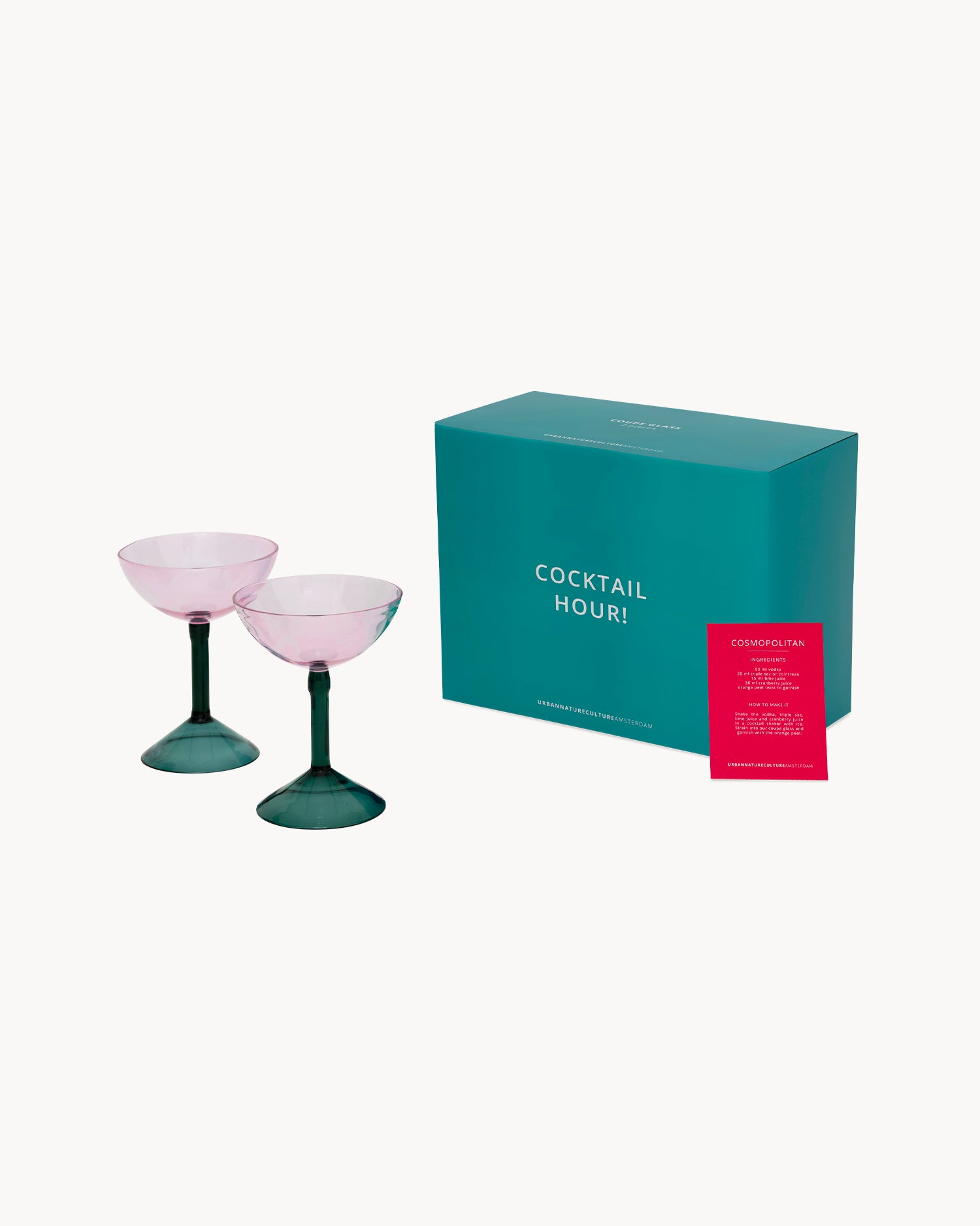 Set 2 coppe da cocktail in vetro borosilicato
