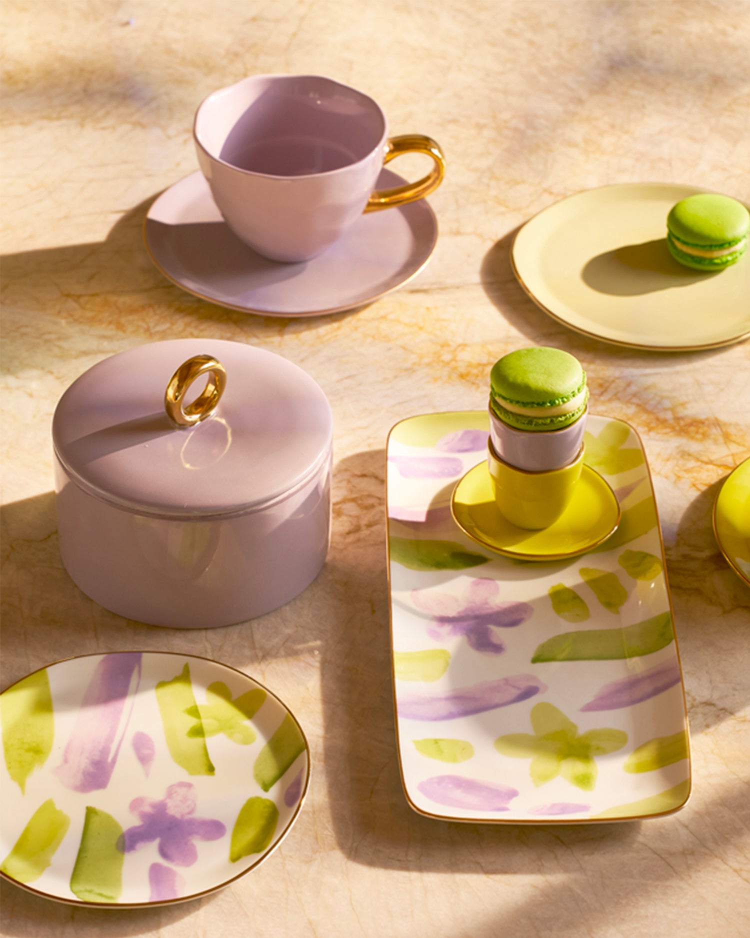 Barattolo in ceramica con dettaglio oro Good Morning