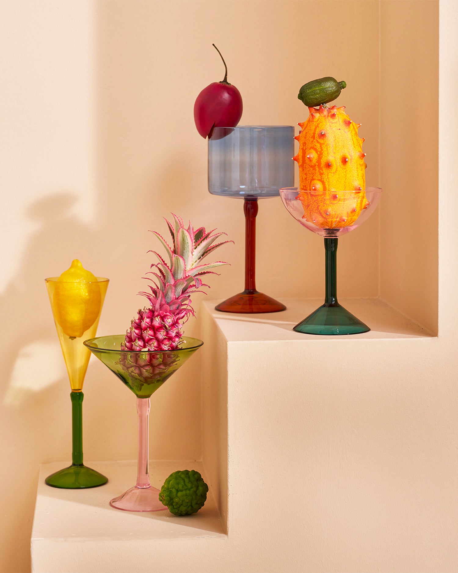 Set 2 coppe da cocktail in vetro borosilicato