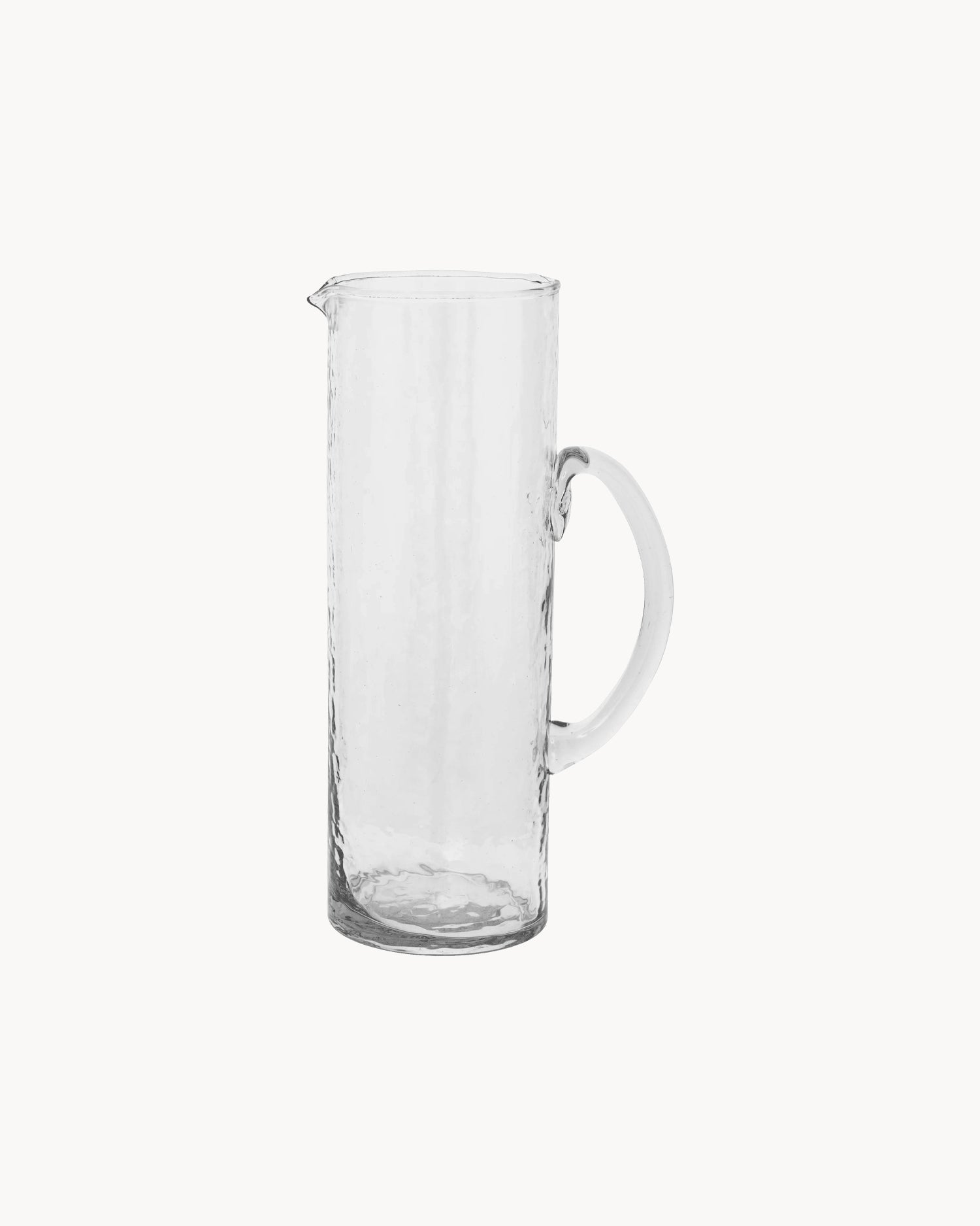 Caraffa in vetro realizzata a mano hammered