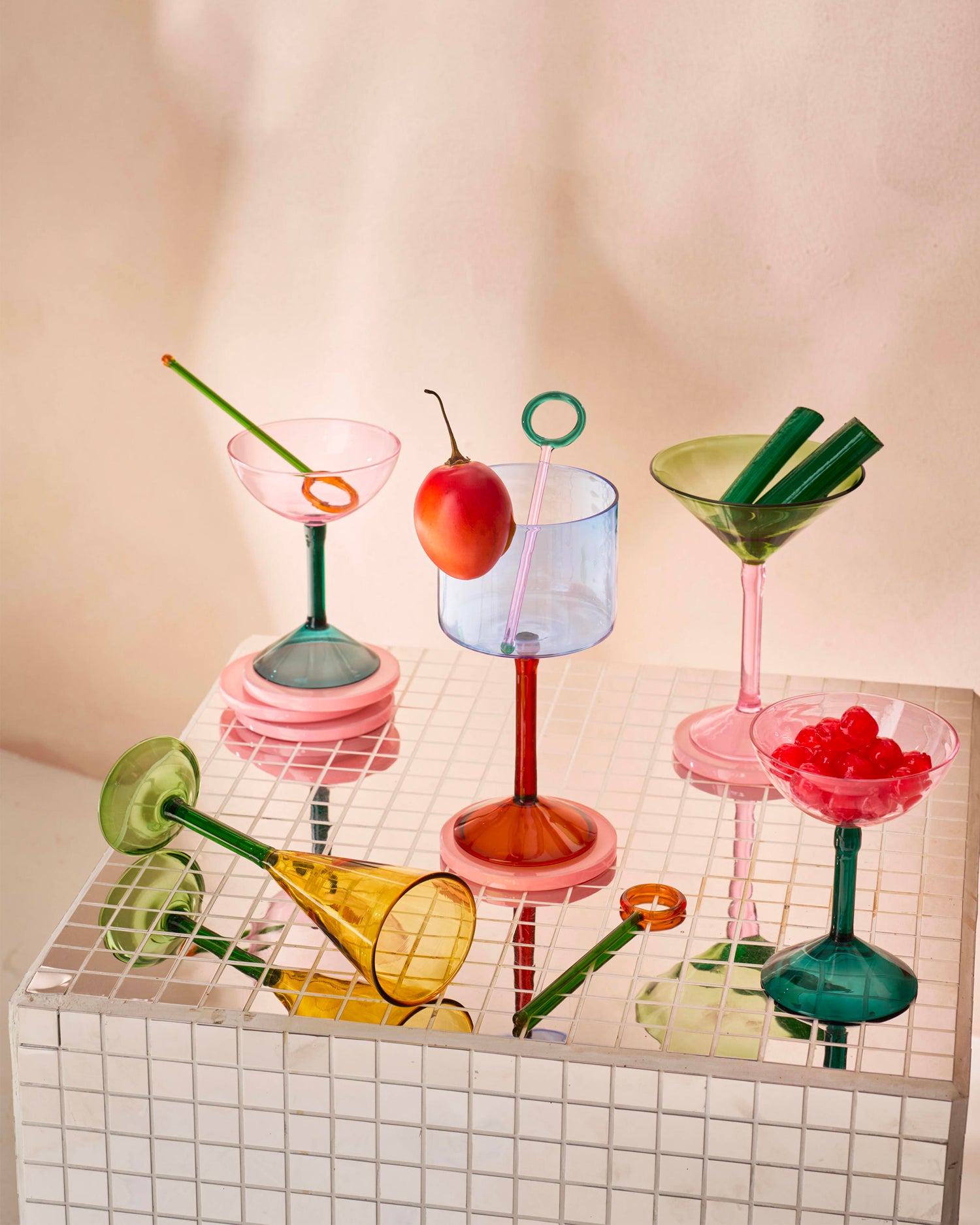 Set 2 coppe da cocktail in vetro borosilicato