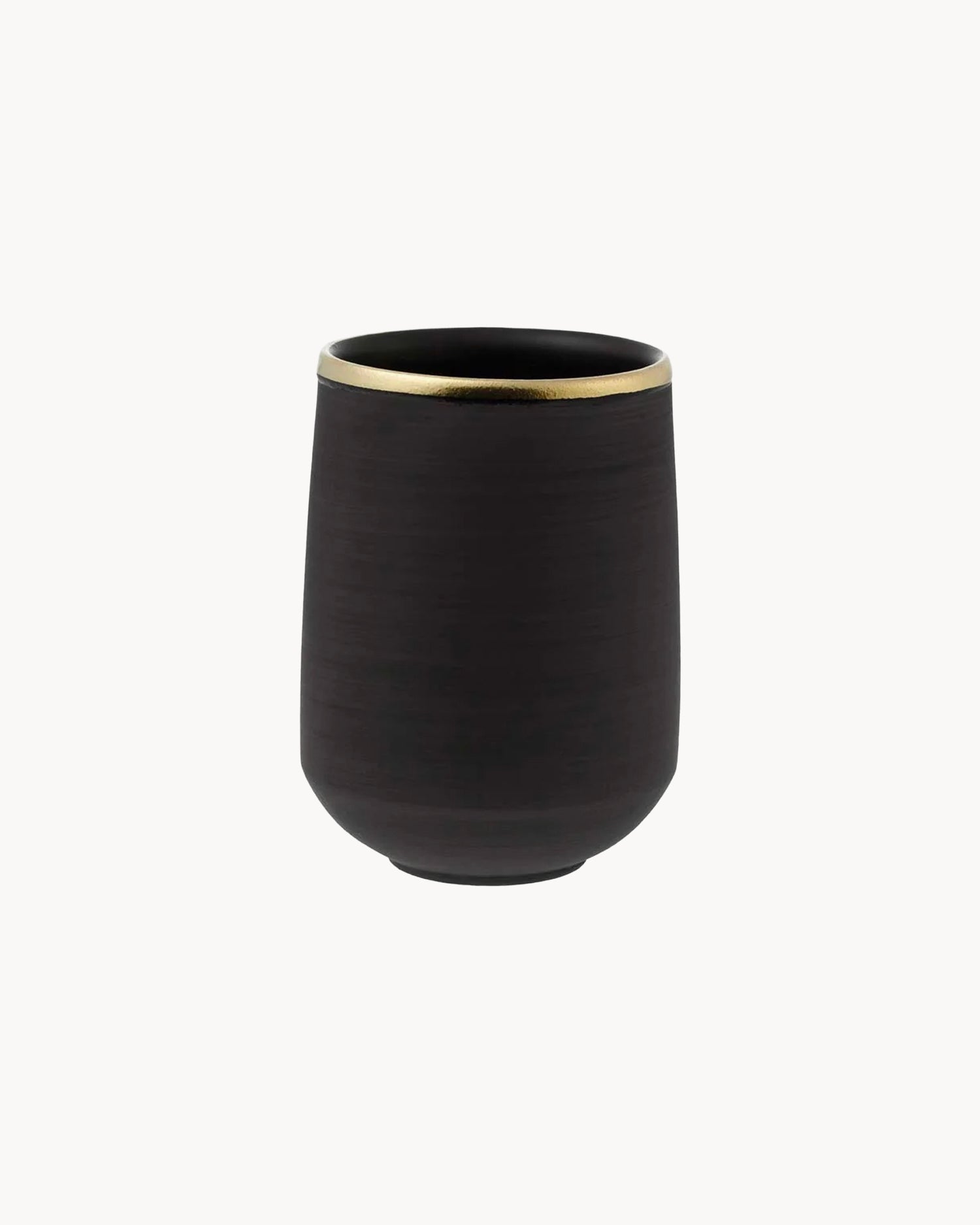 Set 4 bicchieri in terracotta nera con bordo oro Eclipse