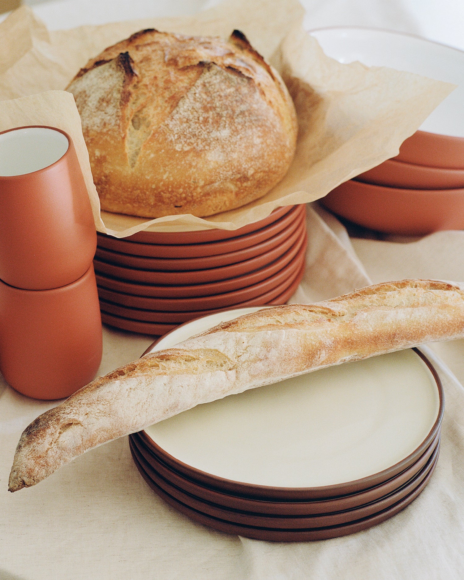 Set 4 piatti piani in terracotta Earth Raw
