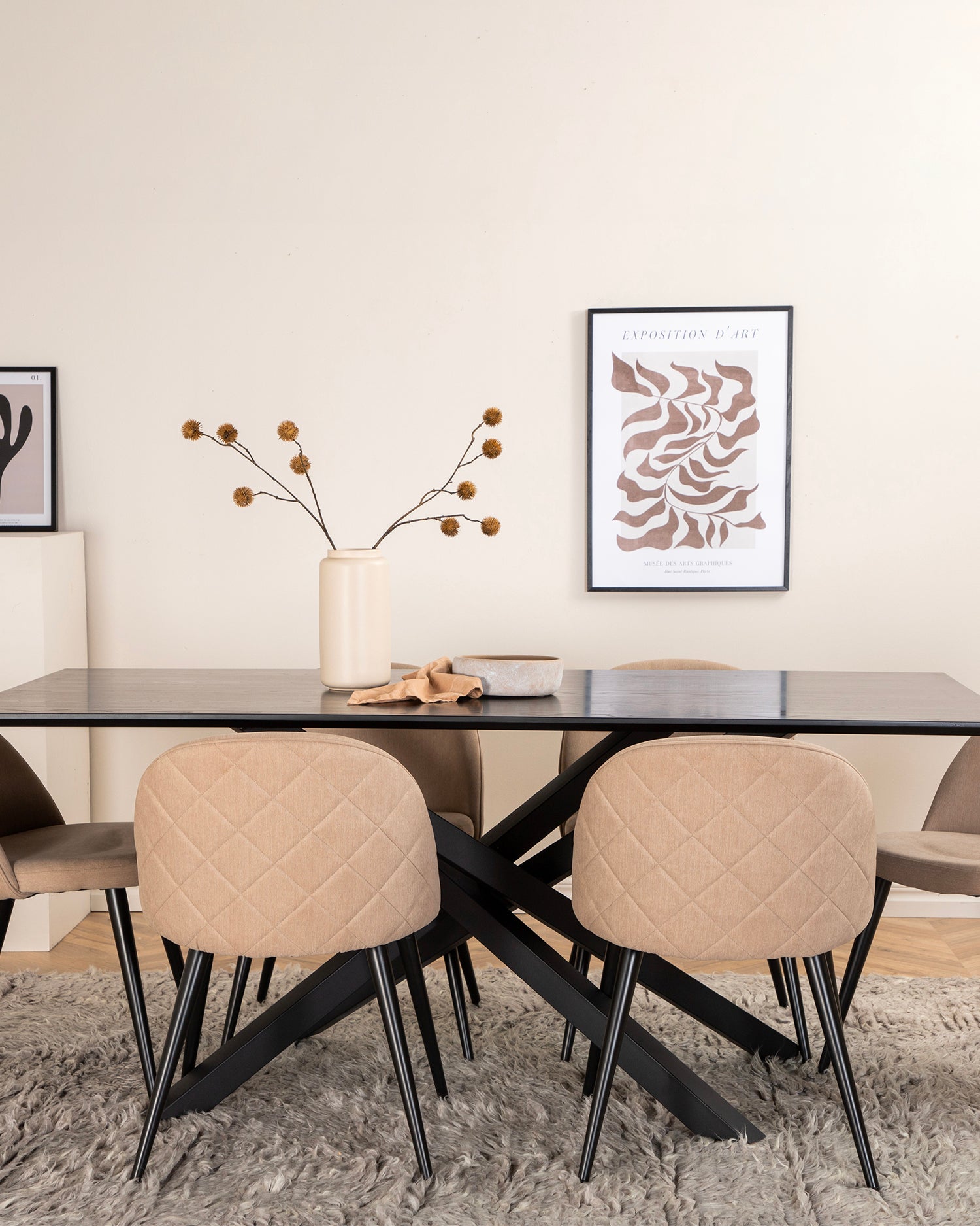 Tavolo da pranzo rettangolare con gambe incrociate Plaza