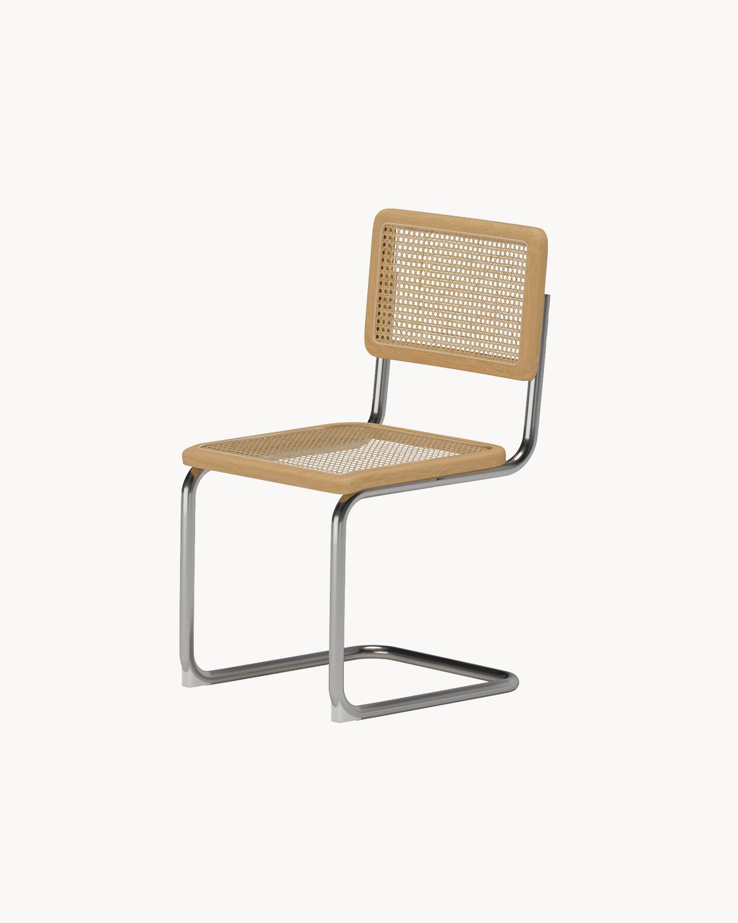 Set 2 sedie da pranzo in rattan con gambe in acciaio Robert