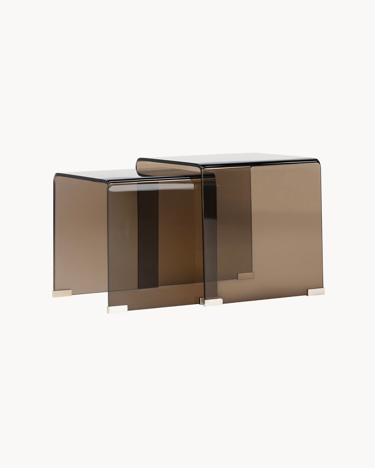 Set 2 tavolini in vetro Telem