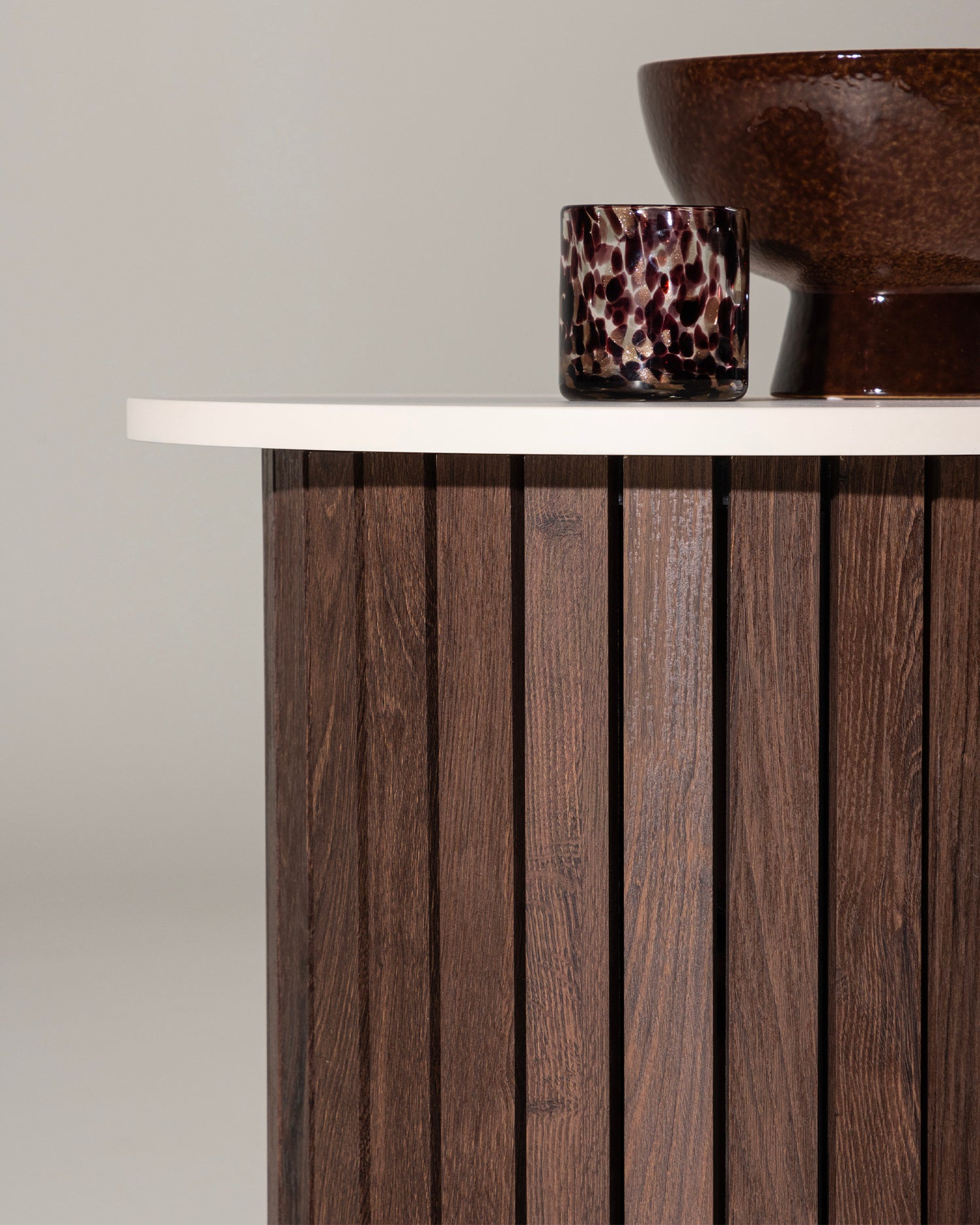 Tavolino rotondo con base effetto legno Visingsö - Mdf