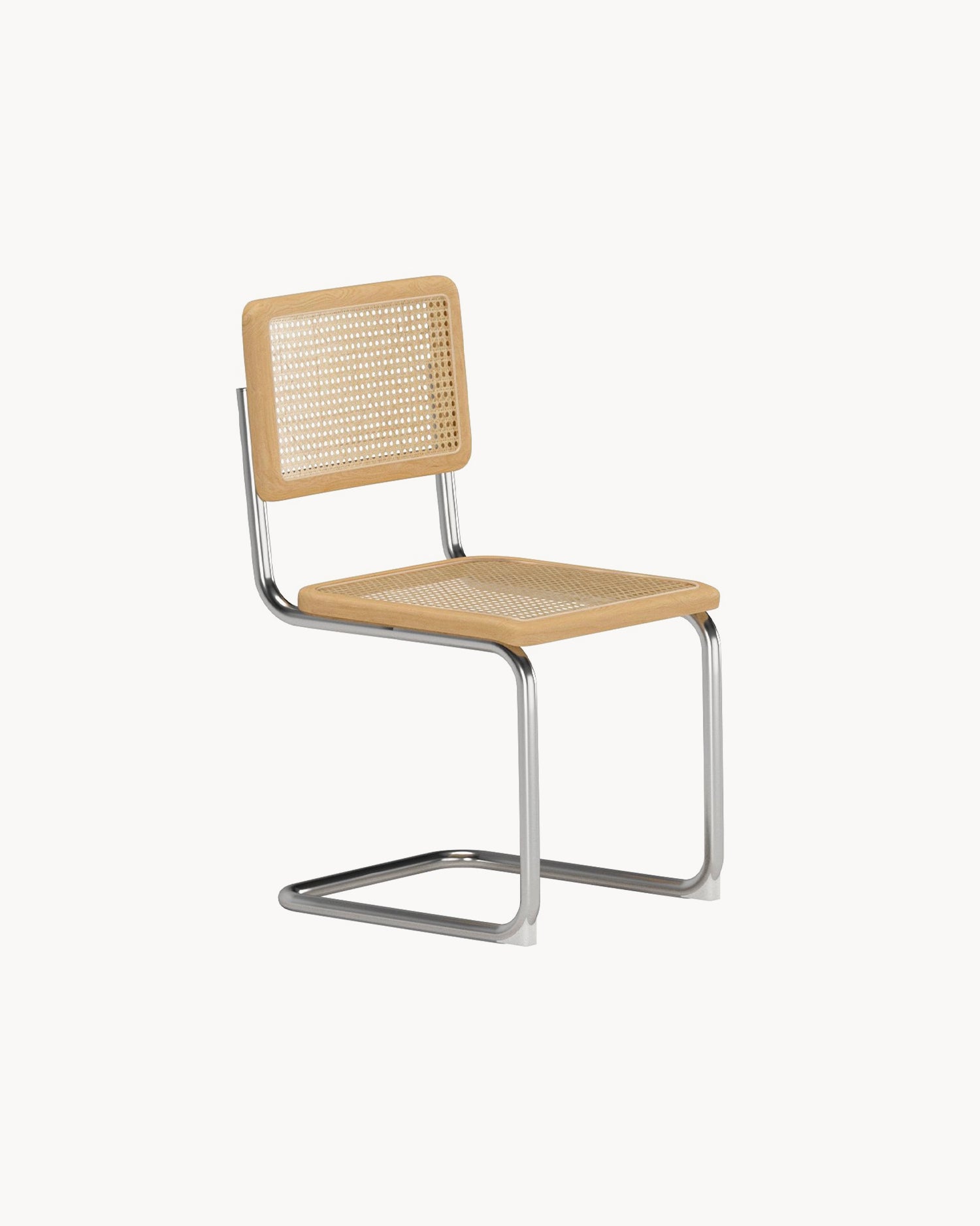 Set 2 sedie da pranzo in rattan con gambe in acciaio Robert