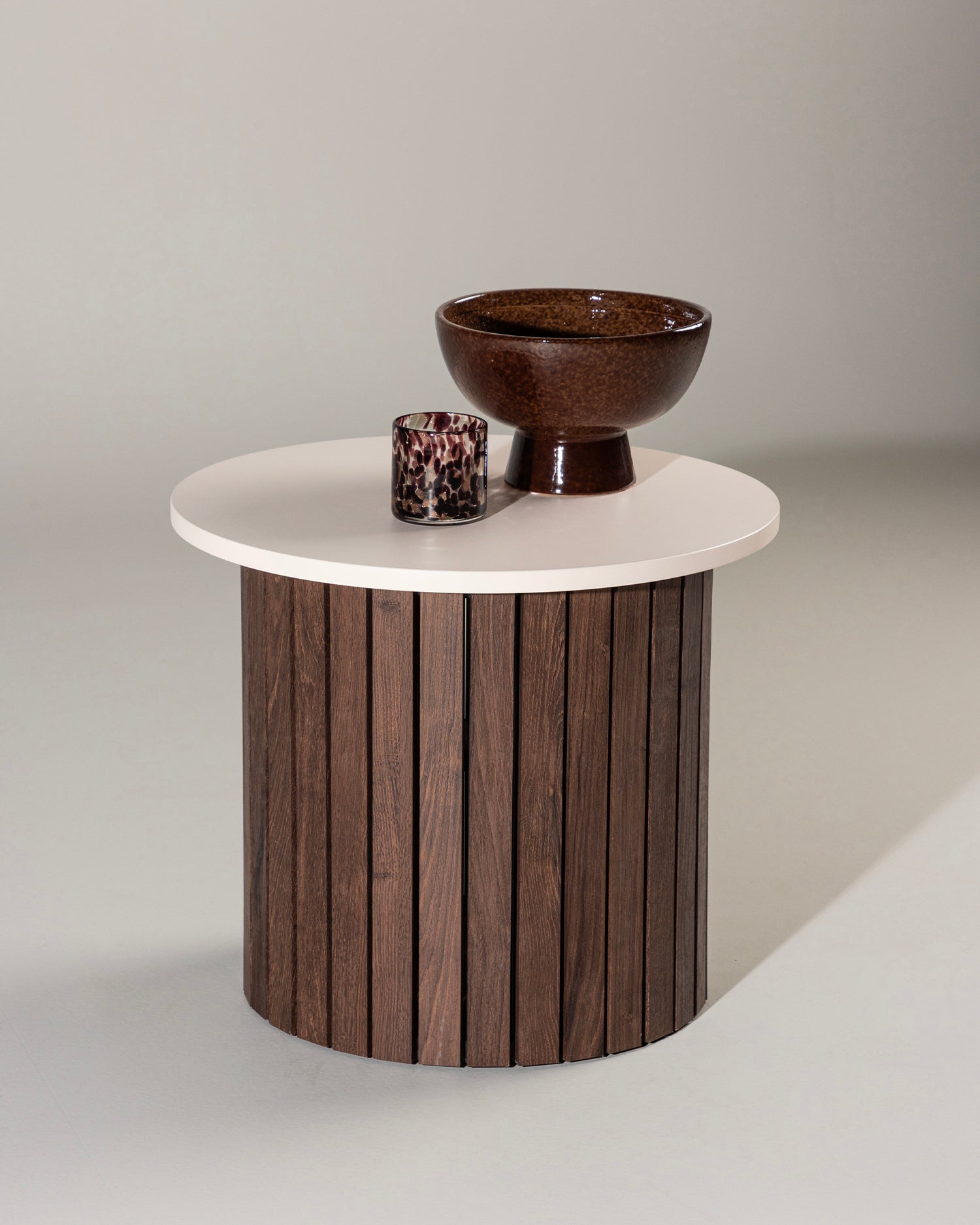 Tavolino rotondo con base effetto legno Visingsö