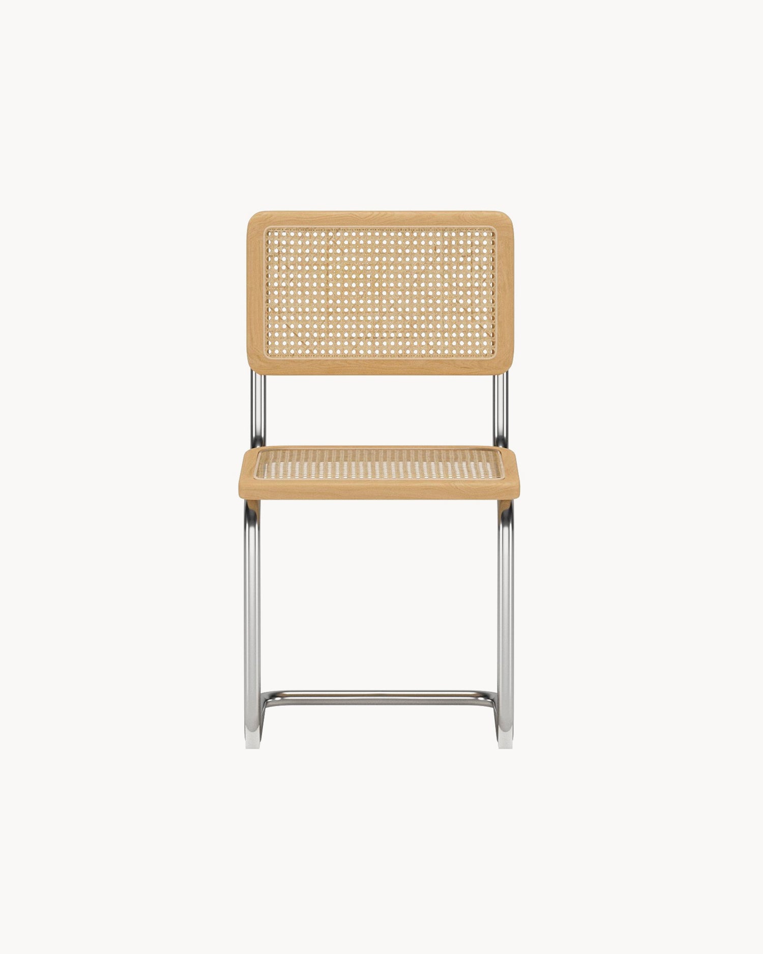 Set 2 sedie da pranzo in rattan con gambe in acciaio Robert