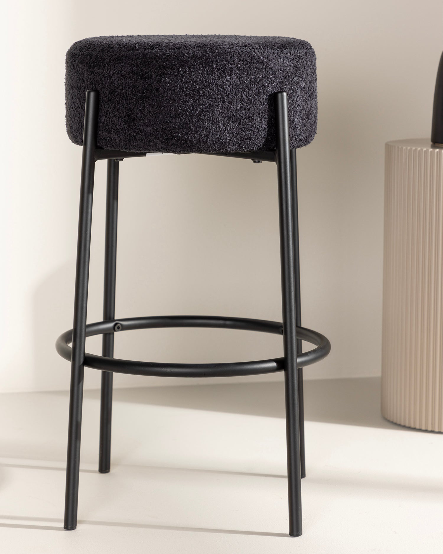 Set 2 sgabelli alti da cucina in bouclé Tucson