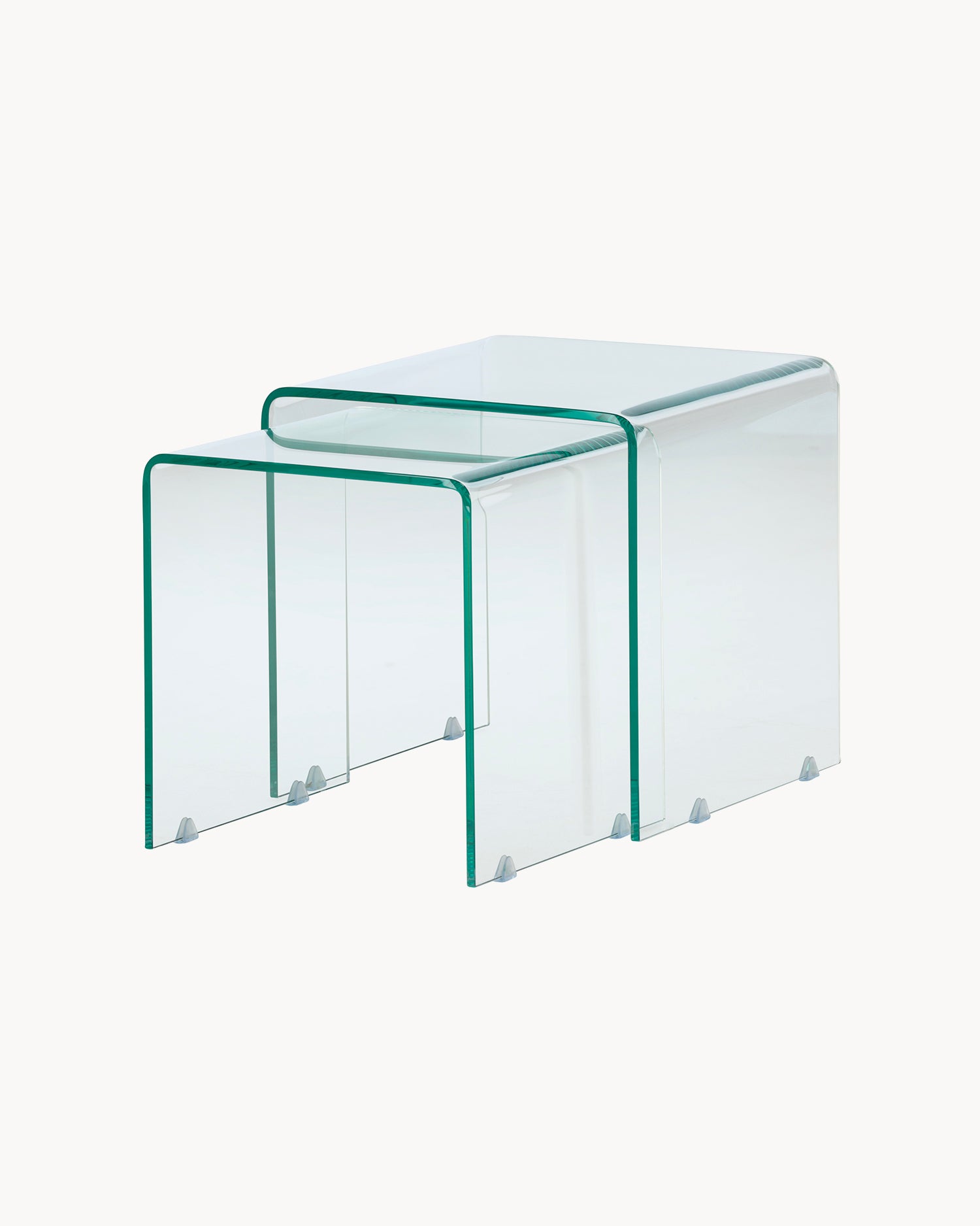 Set 2 tavolini in vetro Telem