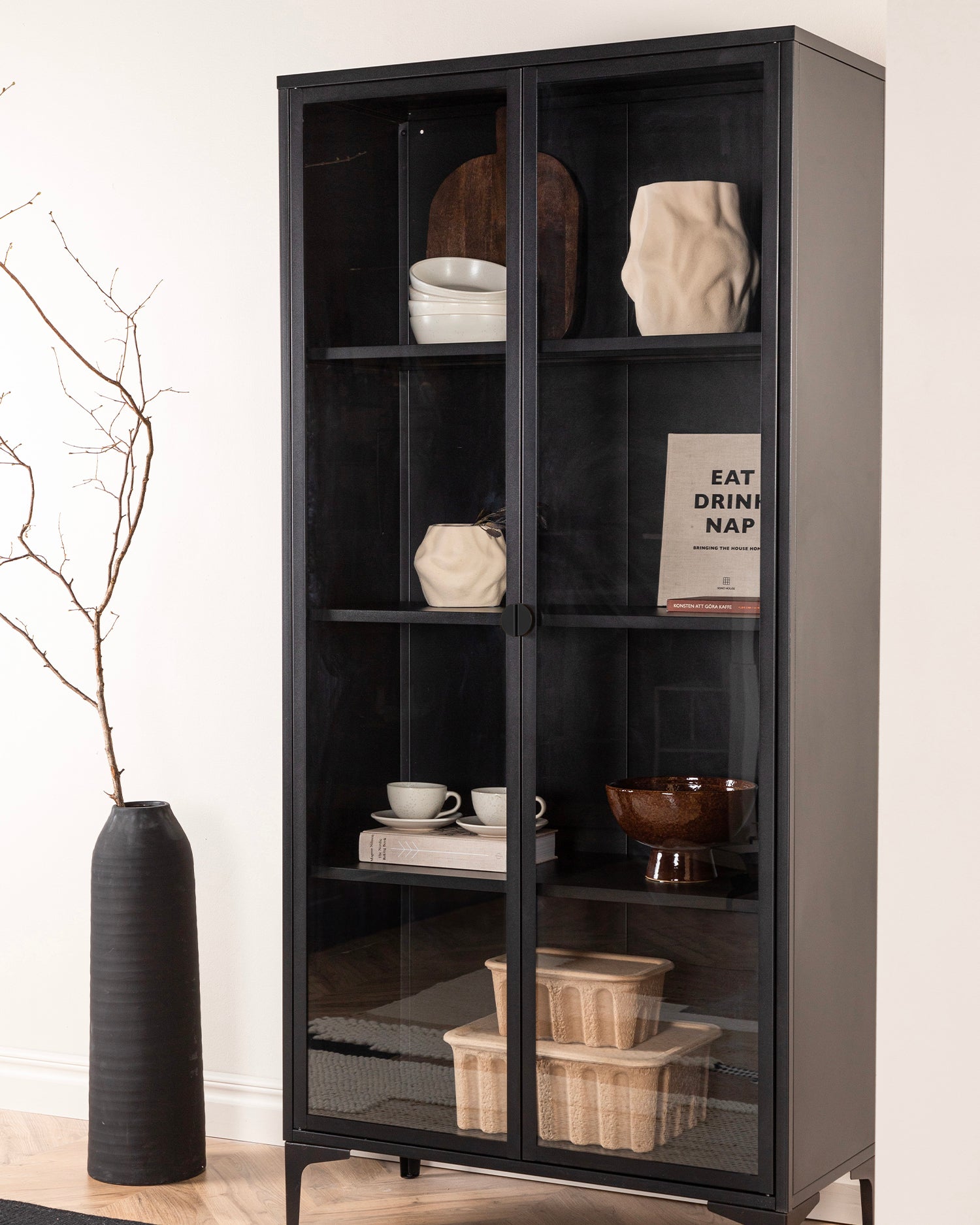 Vetrina in acciaio e vetro Piring